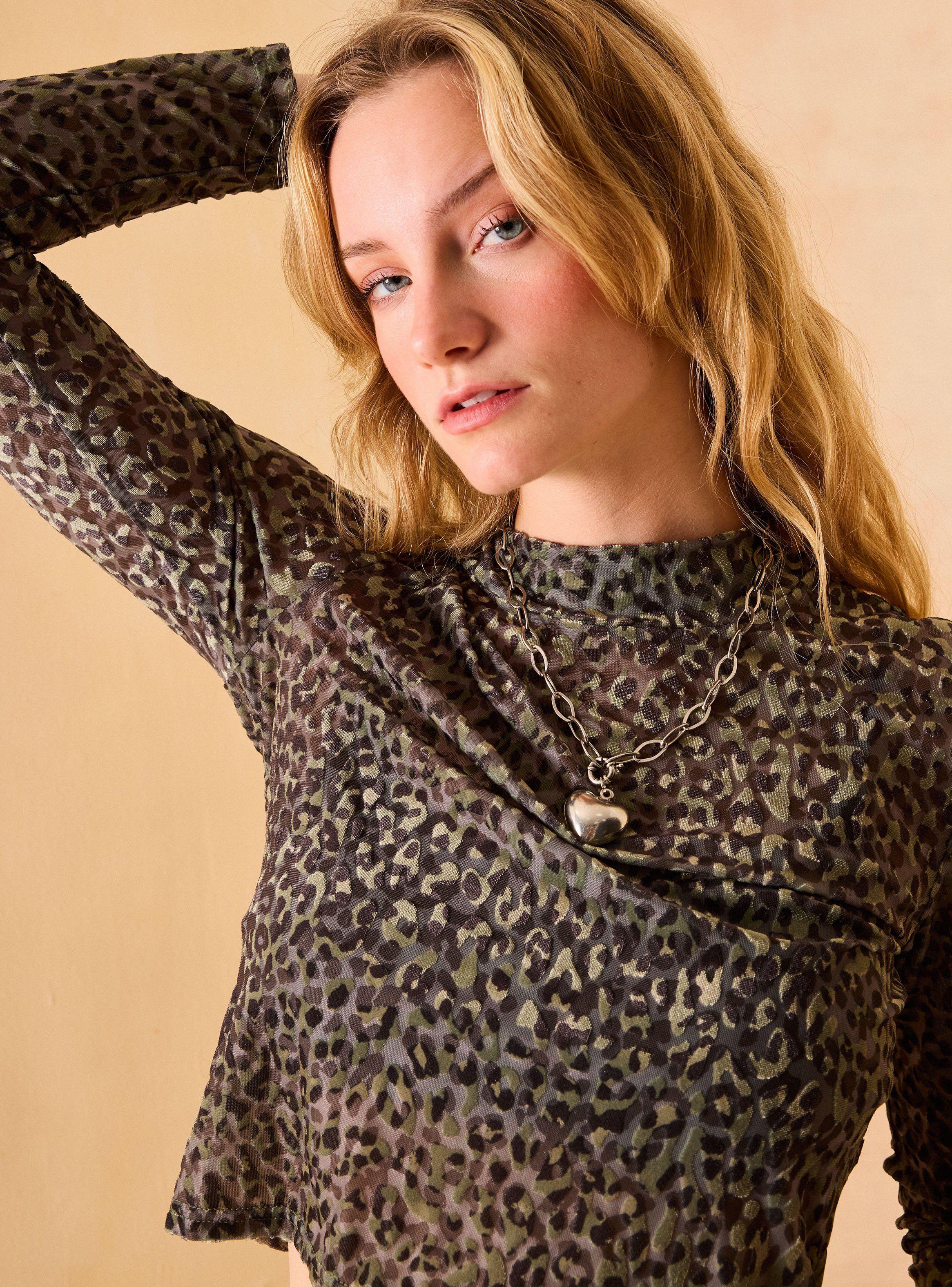 Polera Estampada Velvet Devore-2