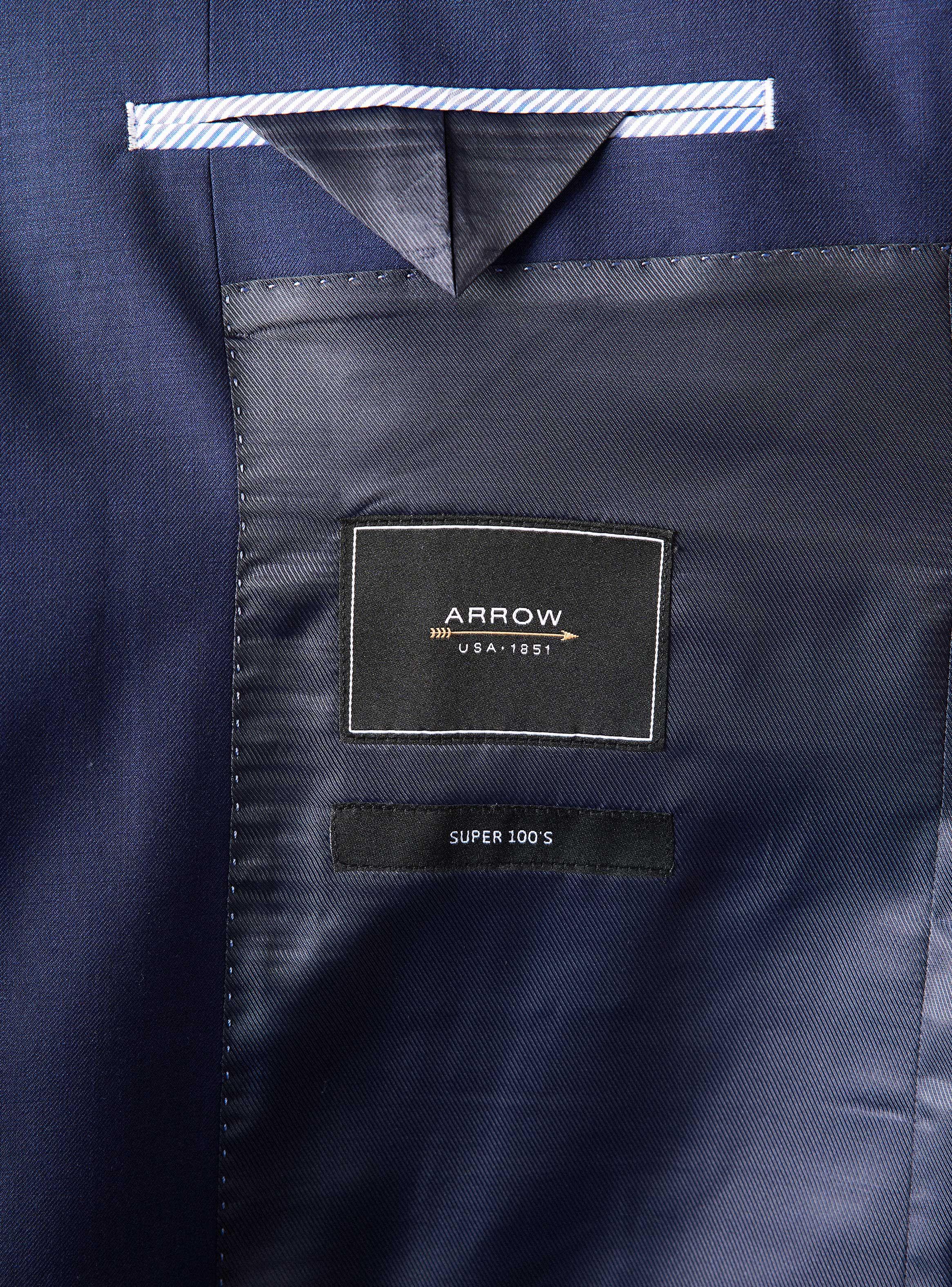 Traje Recto 100% Lana Lisa Regular Fit Super 100 de Arrow