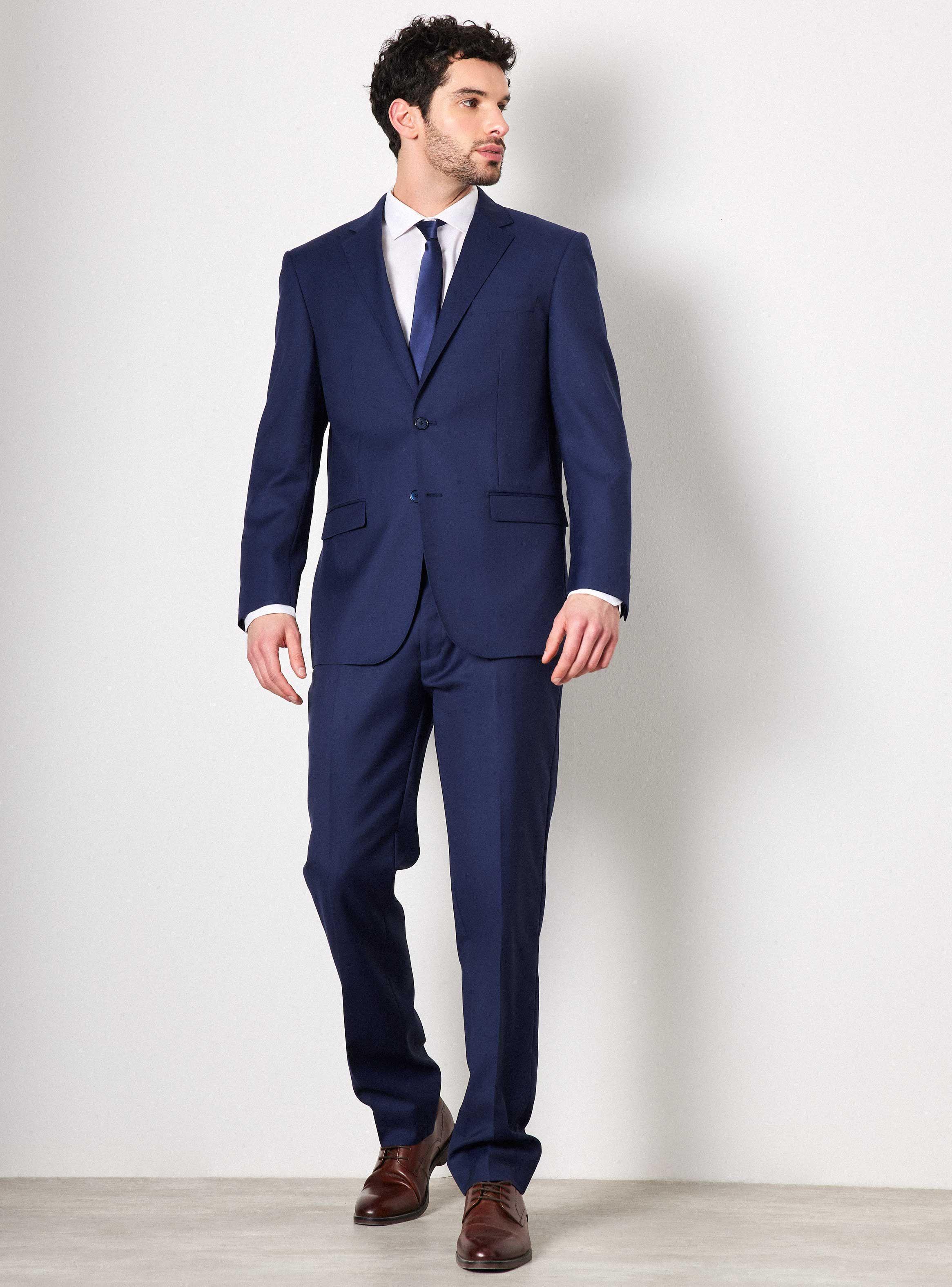 Traje Recto 100% Lana Lisa Regular Fit Super 100 de Arrow