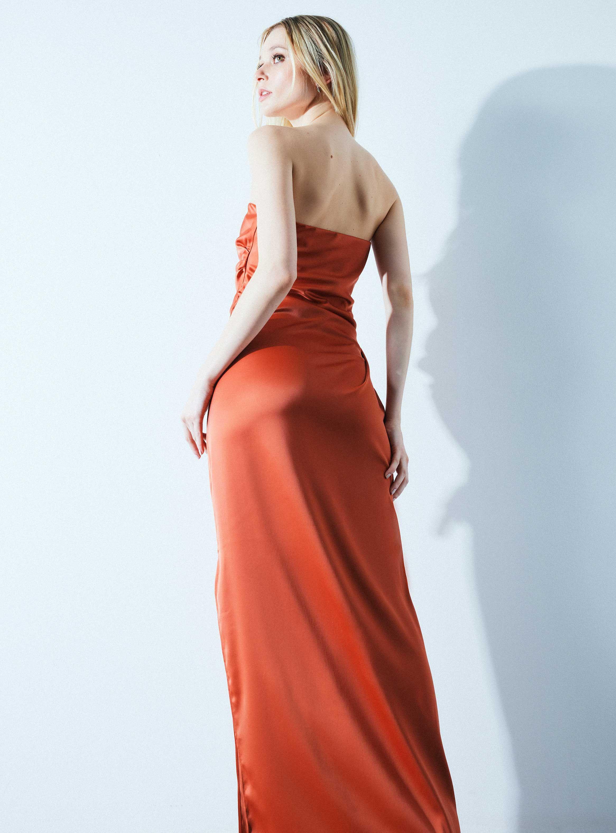 Vestido de Fiesta Strapless Elasticado-3