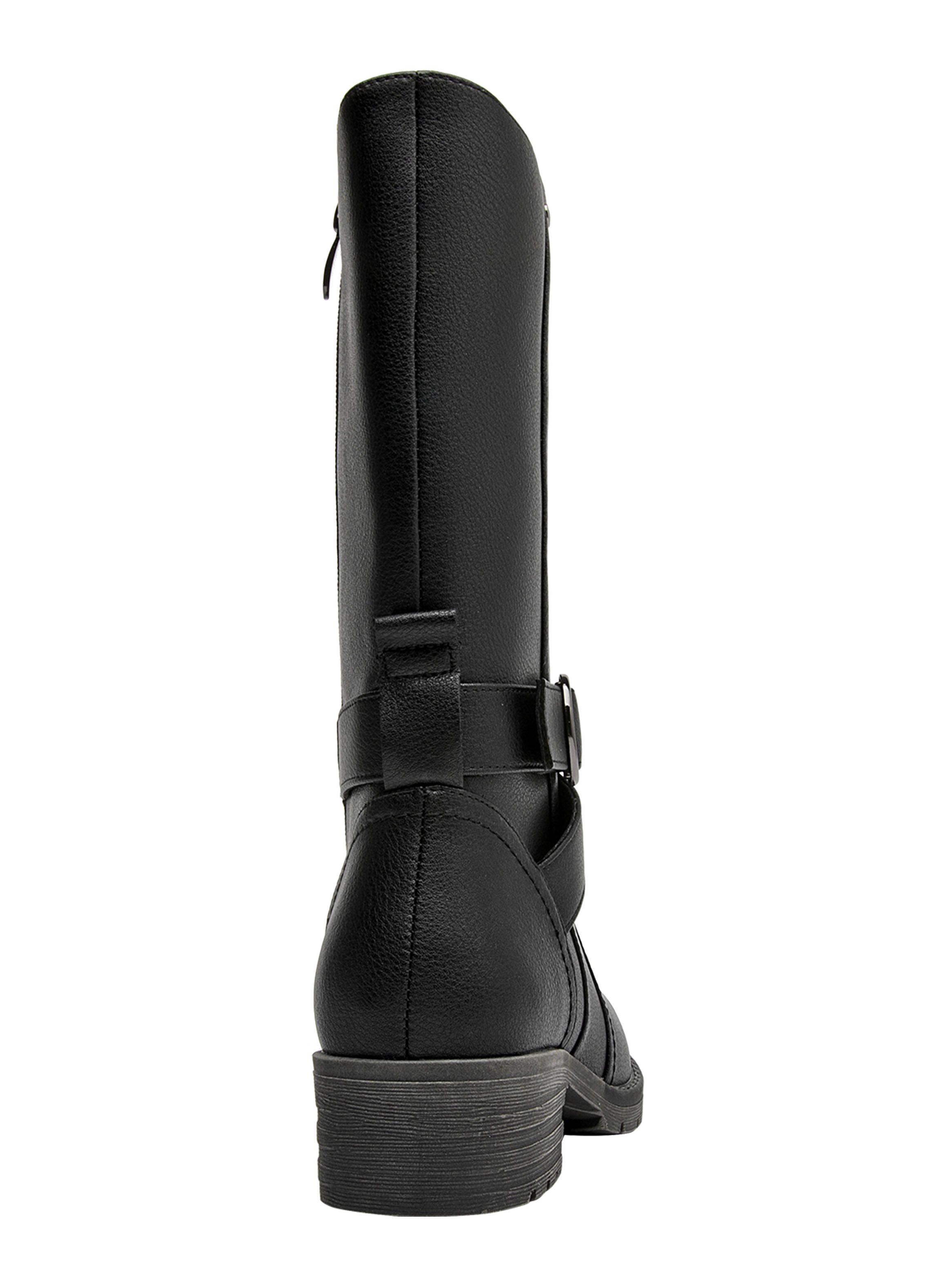 Bota Detalle Hebilla Redonda Cj140 Cuero Mujer-4