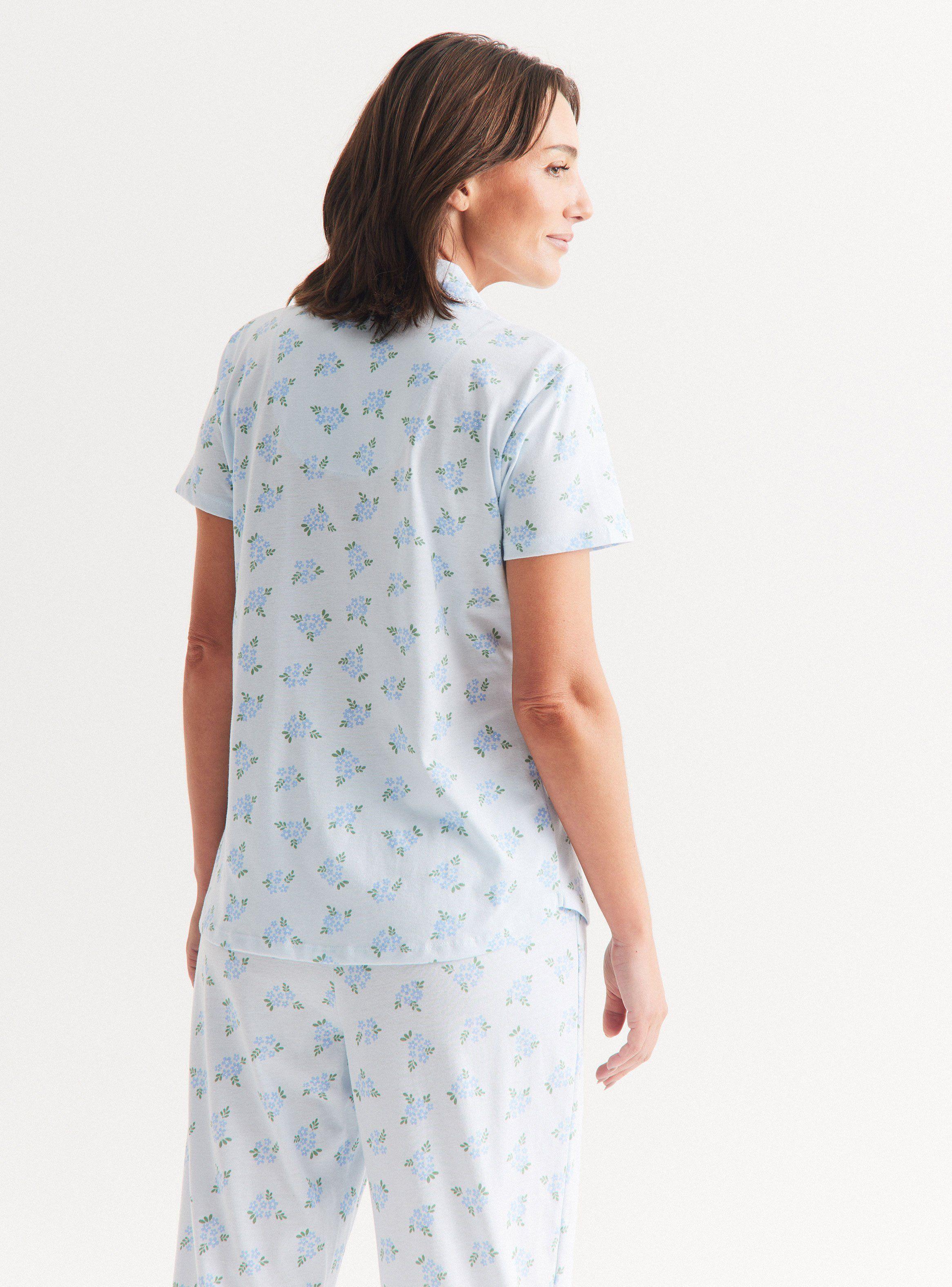 Pijama Camisero Full Print Detalle Encaje-1