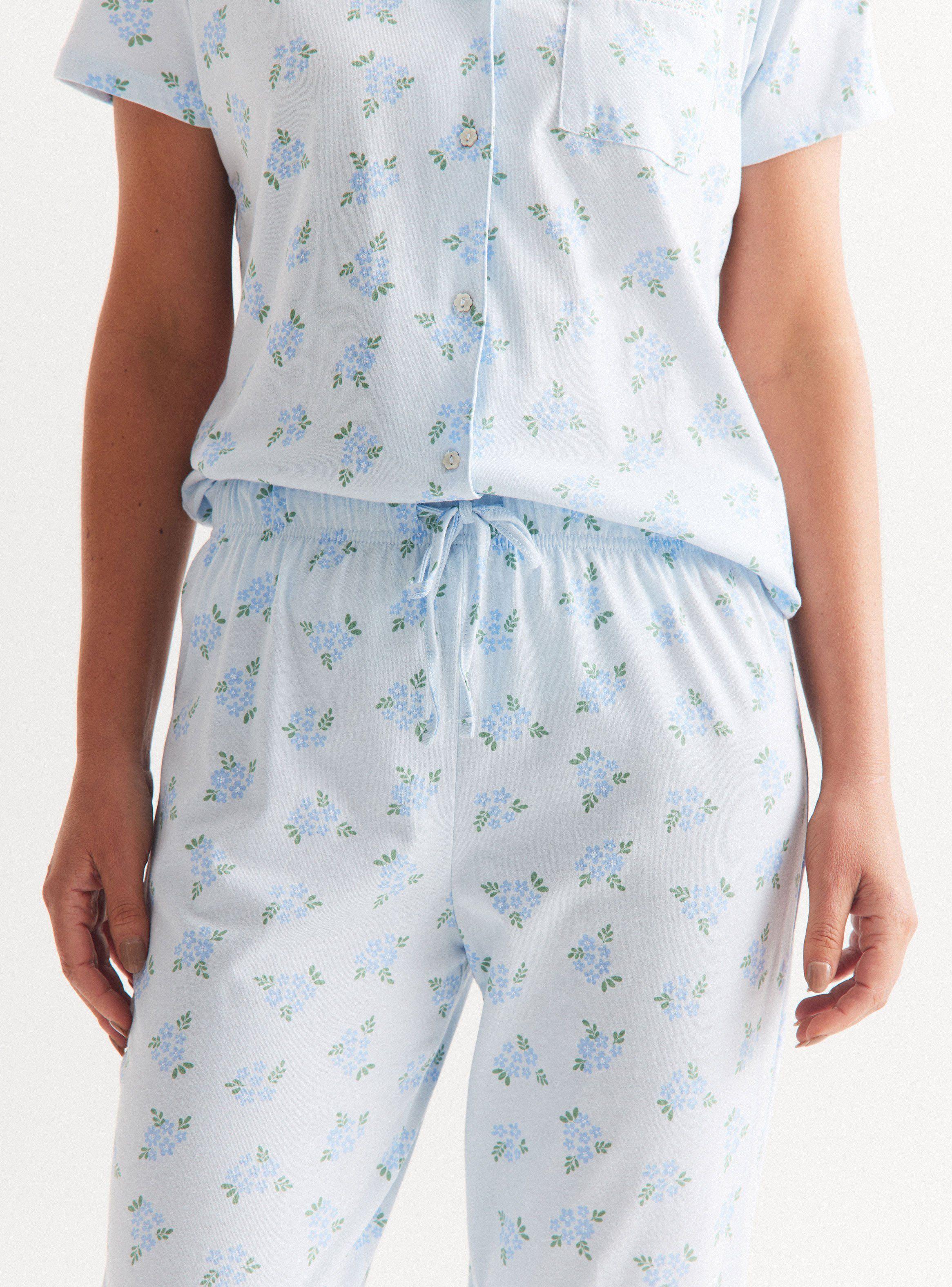 Pijama Camisero Full Print Detalle Encaje-3