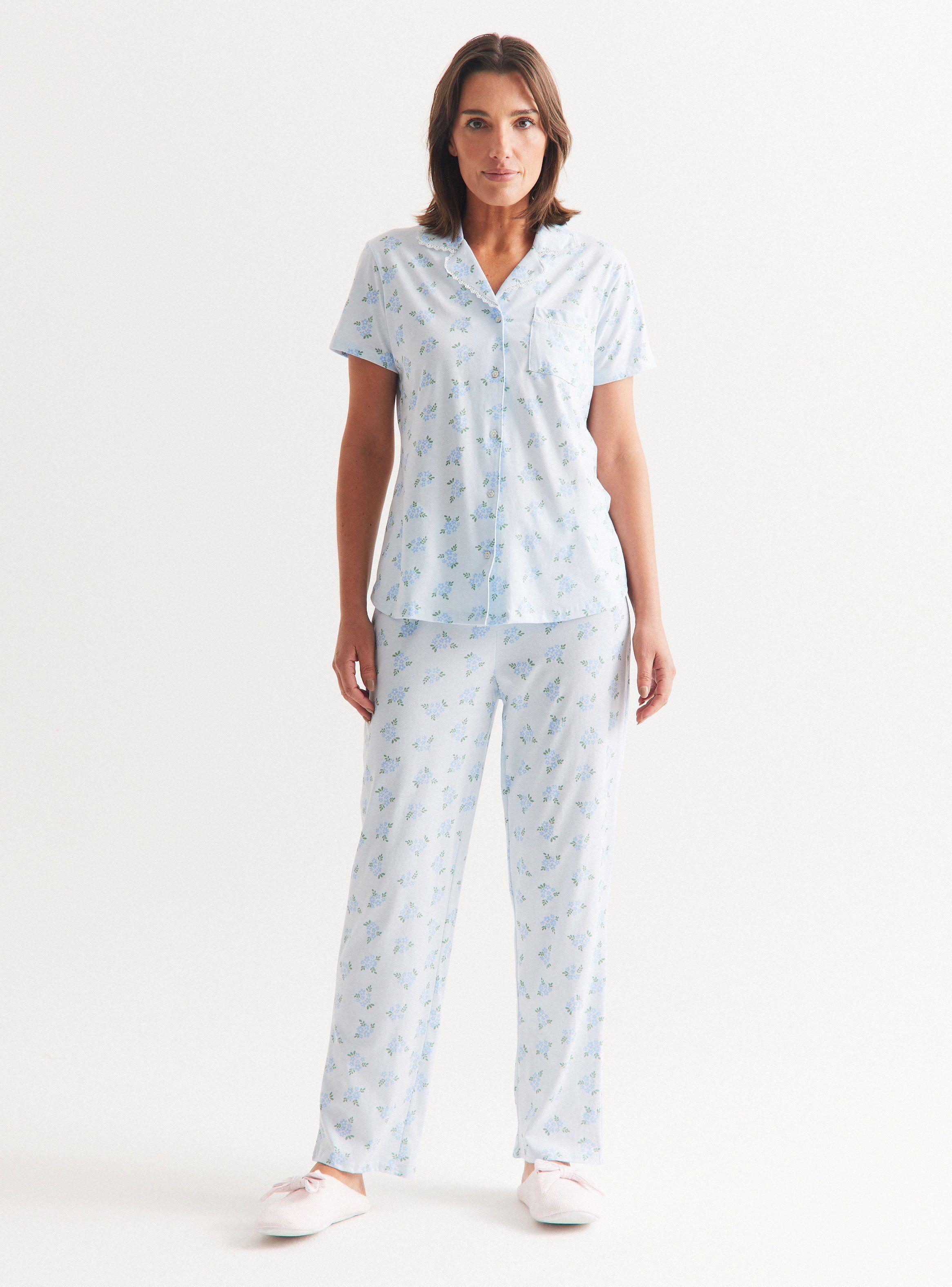 Pijama Camisero Full Print Detalle Encaje-4