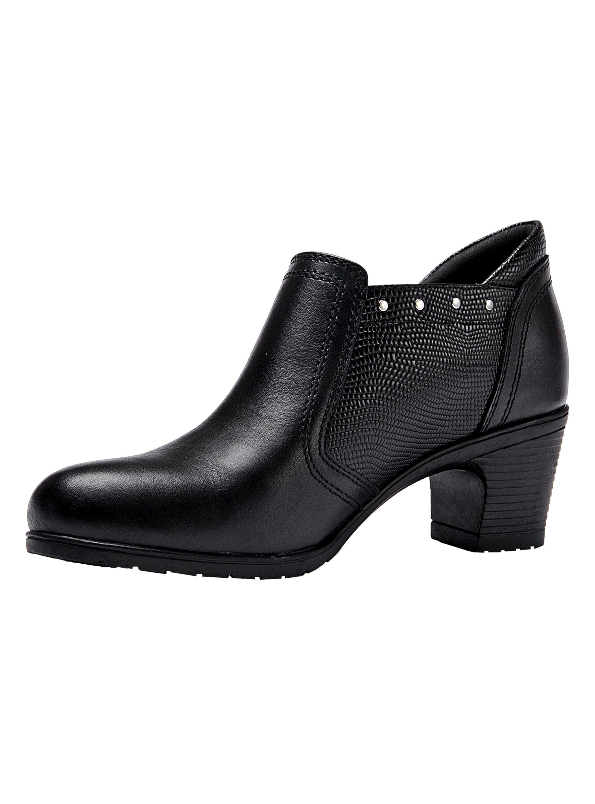 Zapato Casual Cuero Tacha y Taco Cuadrado Negro Mujer-2