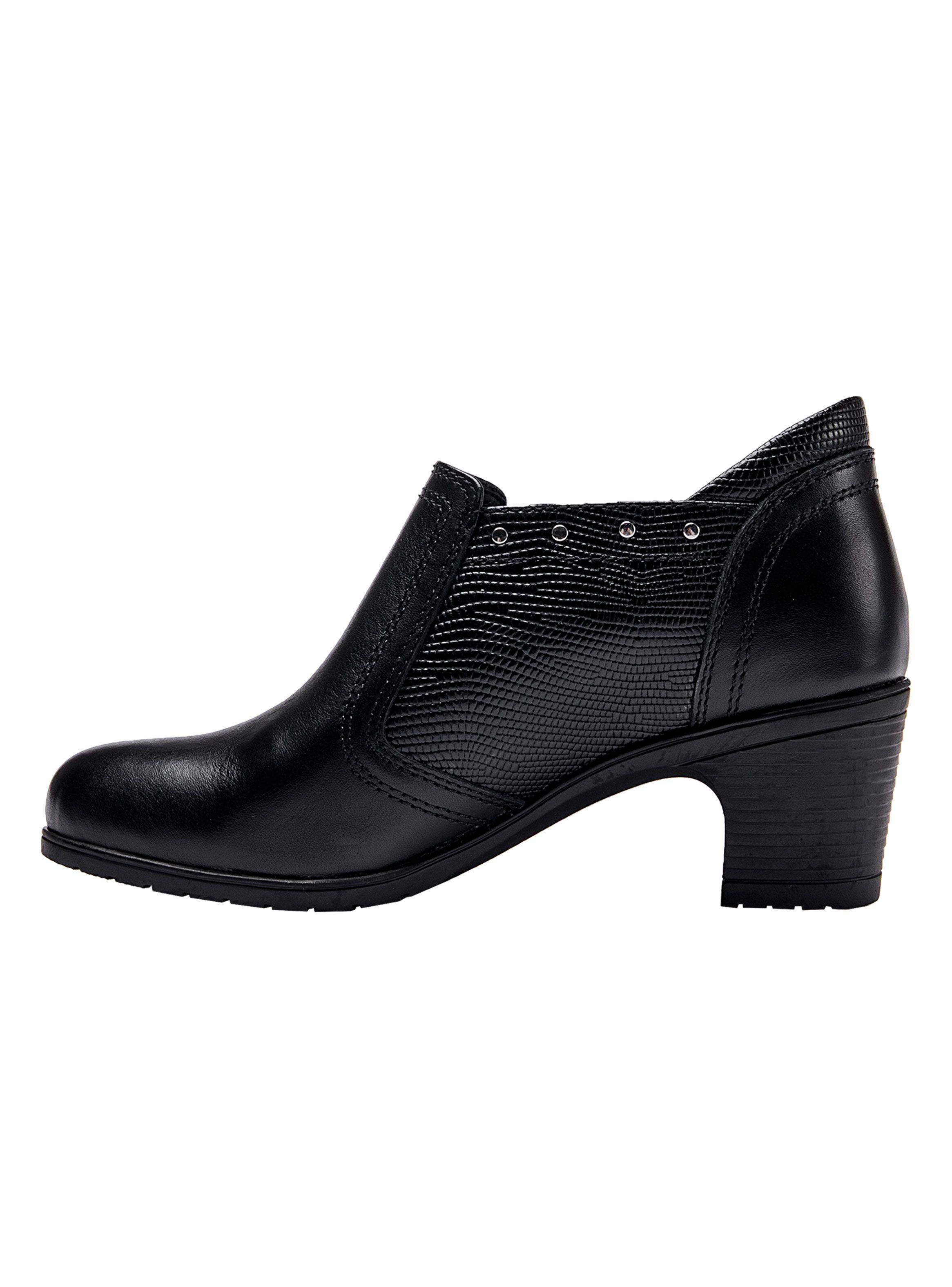 Zapato Casual Cuero Tacha y Taco Cuadrado Negro Mujer-3