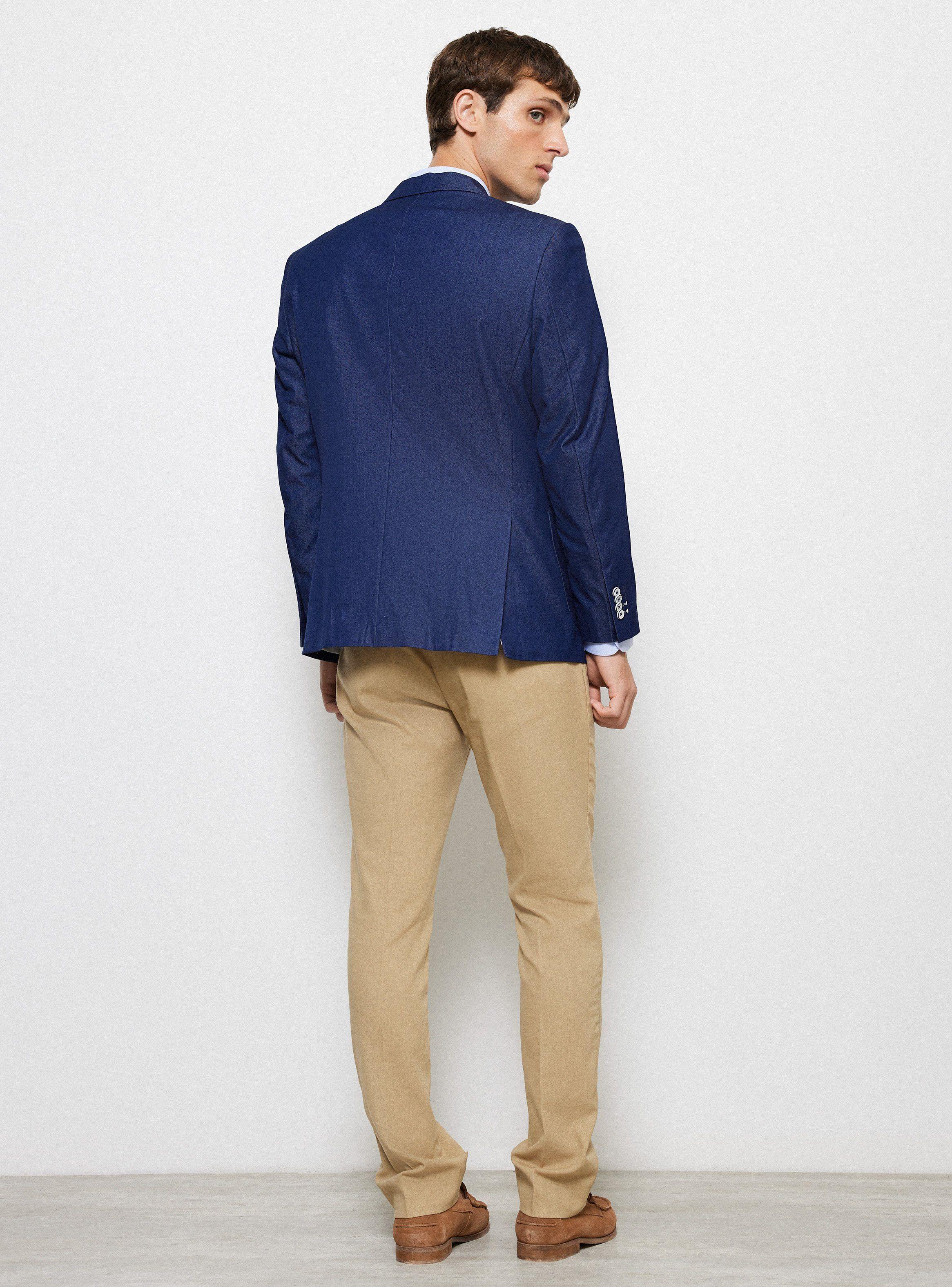 Vestón Slim Fit Colores Lisos Simil Denim-5