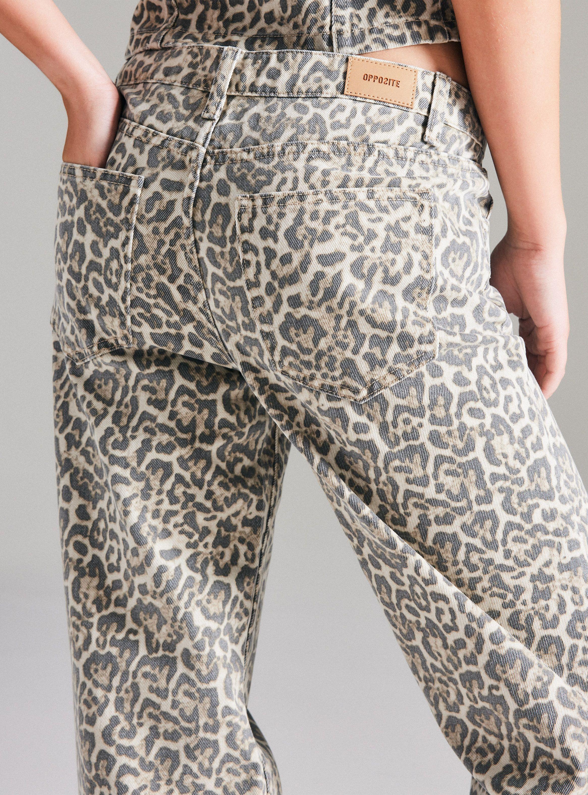 Jeans Animal Print Ancho Tiro Bajo-2