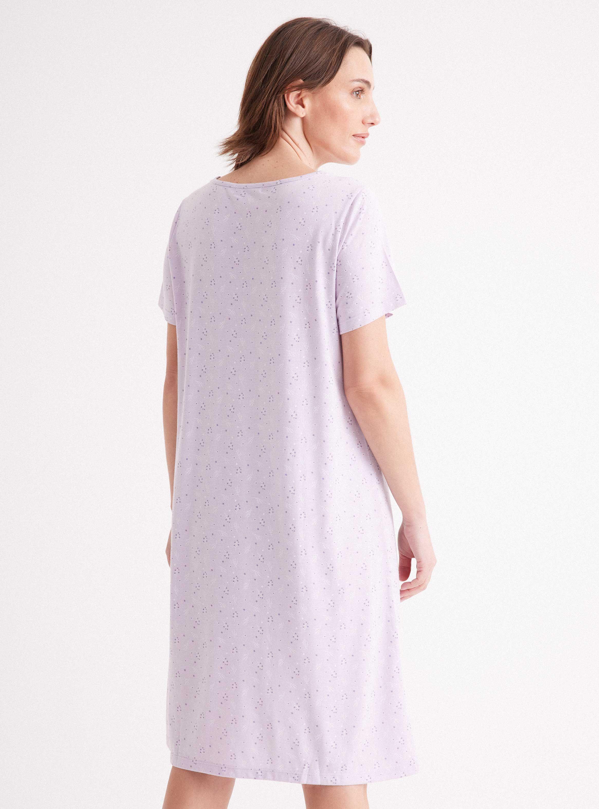 Camisa de Dormir Full Print Escote V con Encaje-1