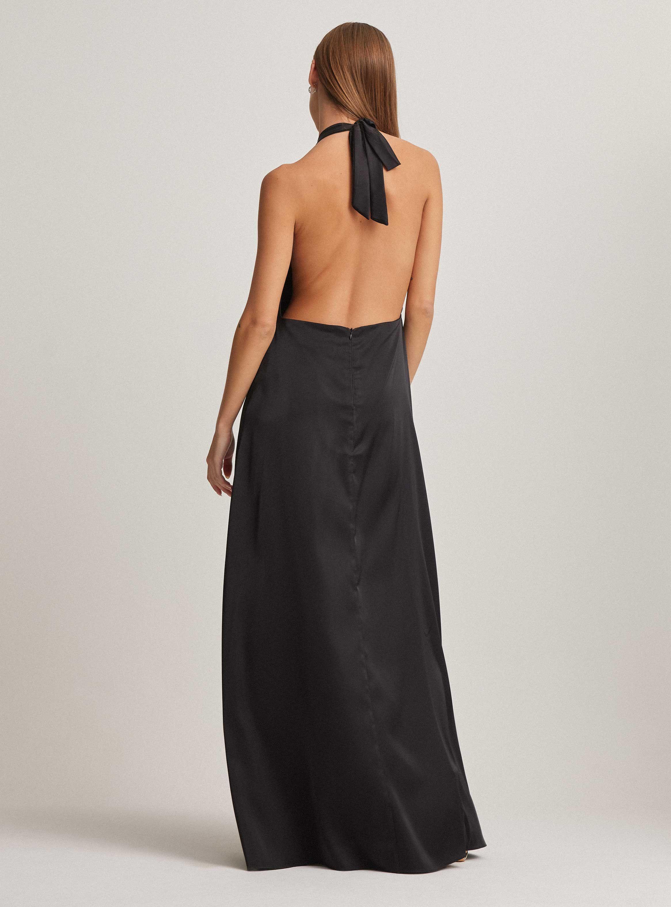 Vestido De Fiesta Con Lazo Y Amarra En El Delantero-1