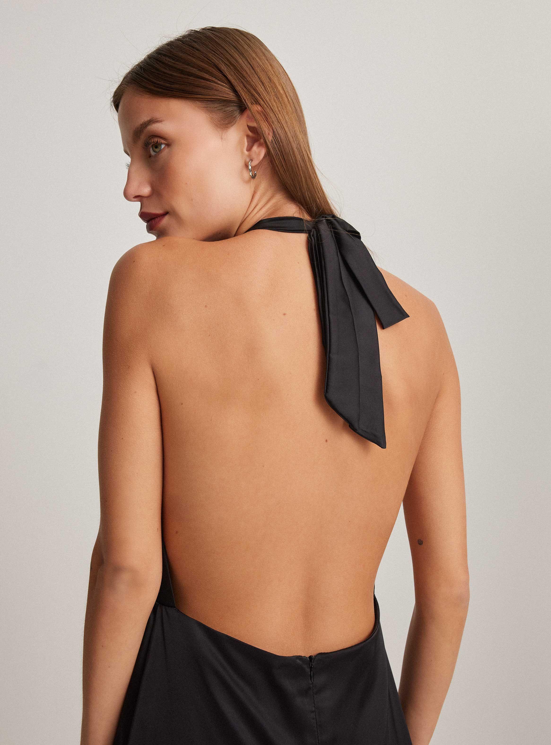 Vestido De Fiesta Con Lazo Y Amarra En El Delantero-3