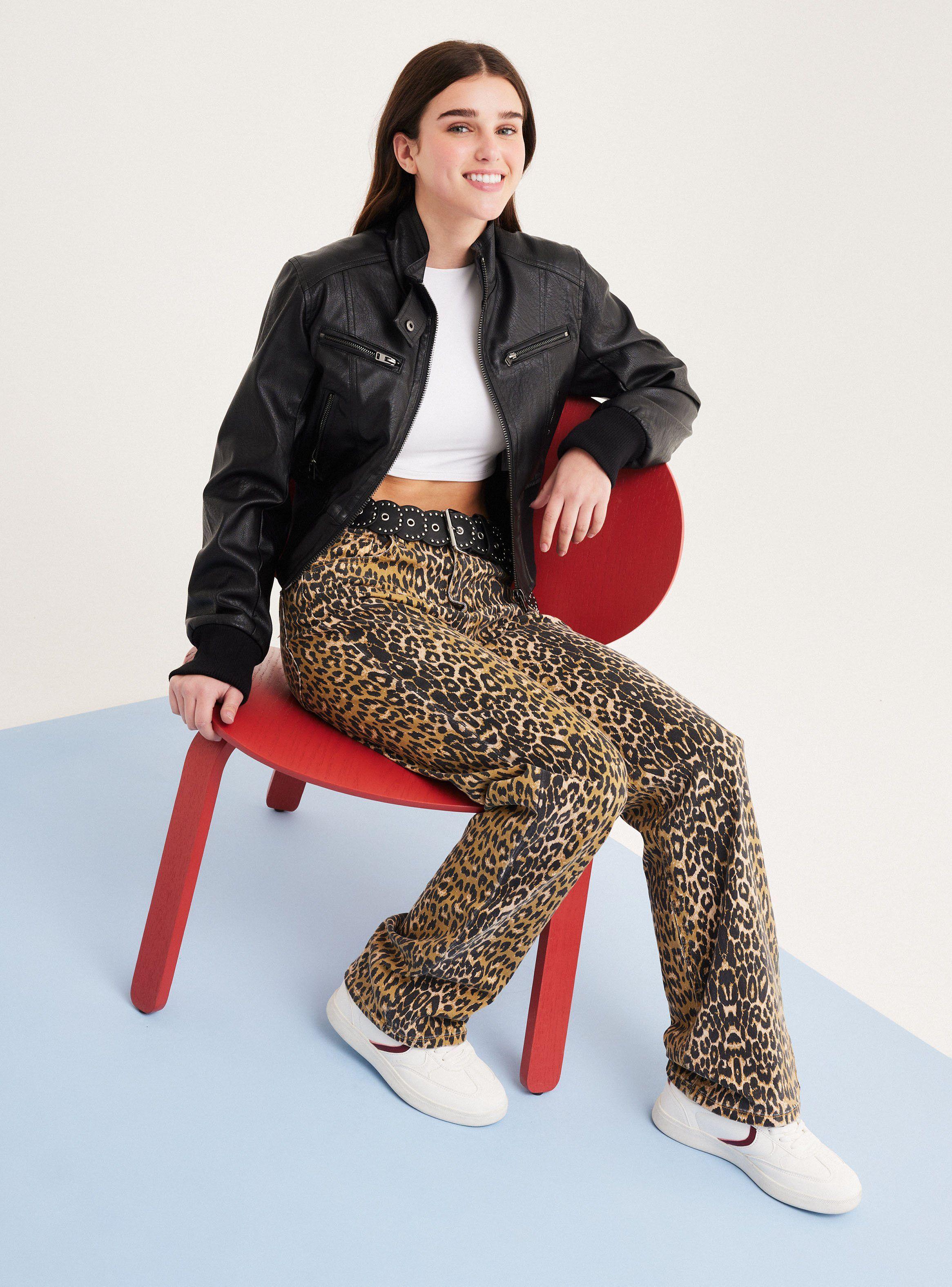 Chaqueta Biker Crop Pretina Ancha-4