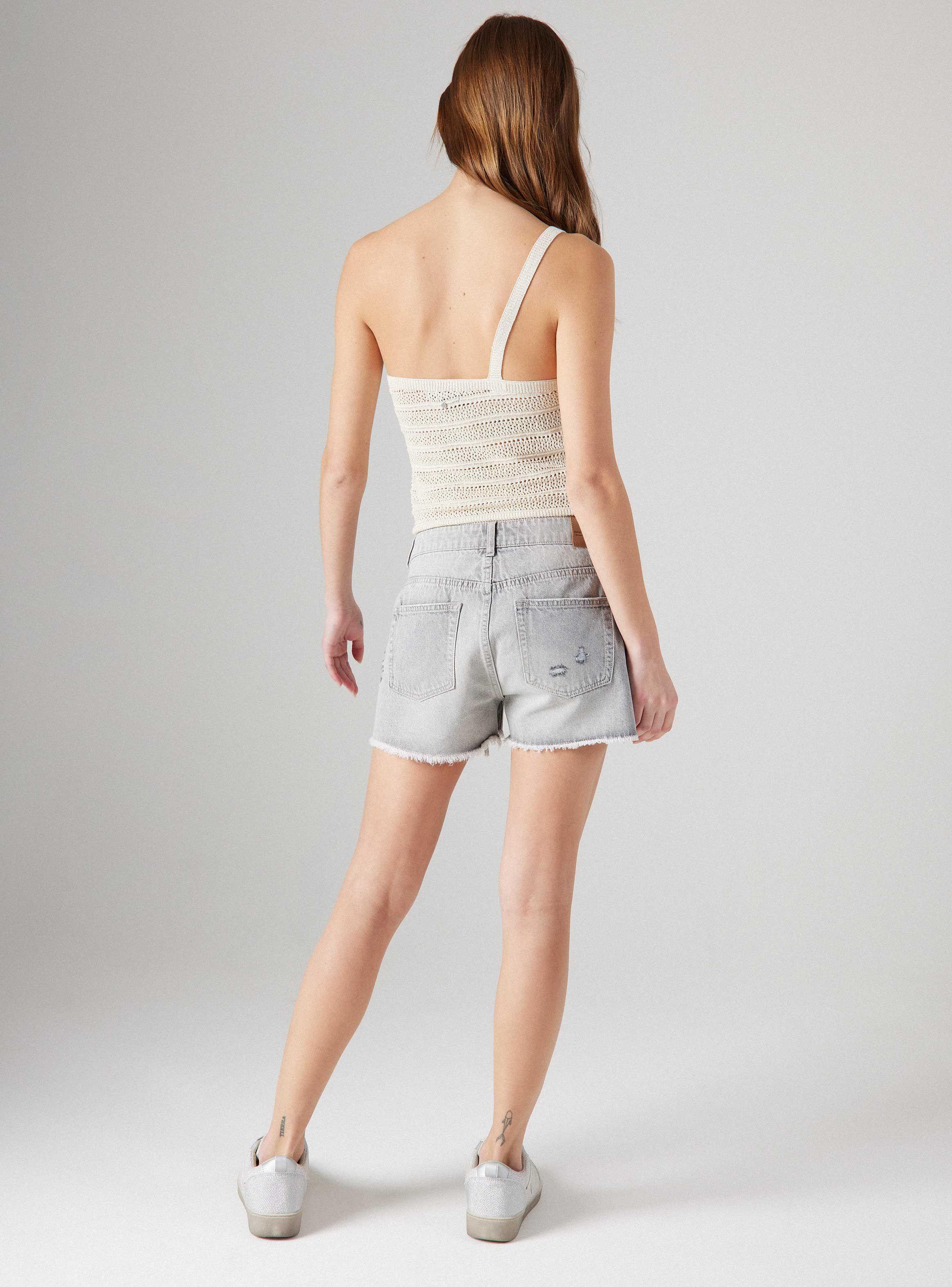 Peto un Hombro Tejido con Lurex-5