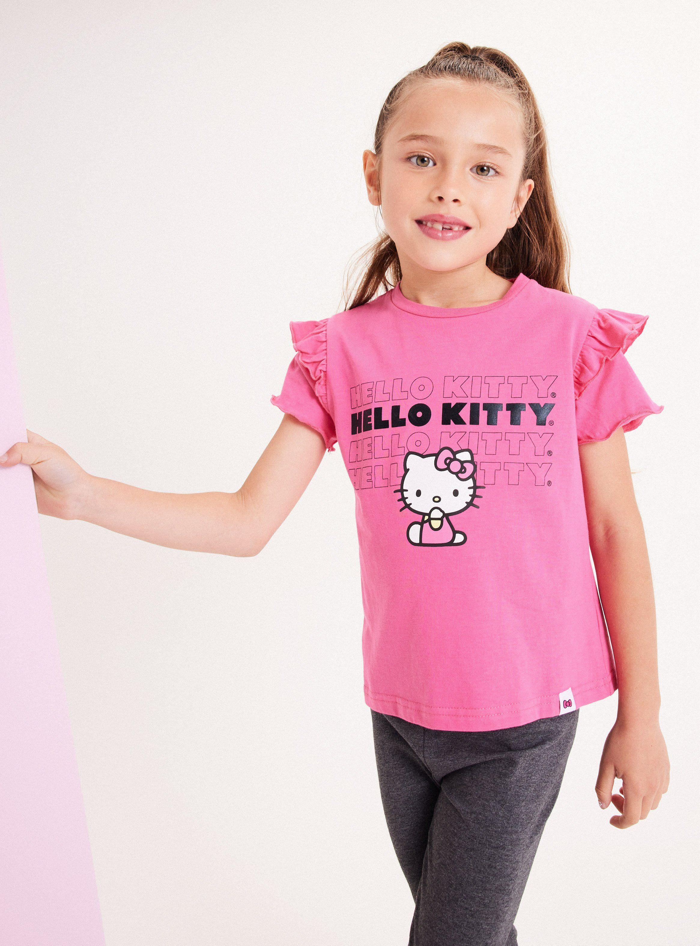 Polera Estampada Hello Kitty con Vuelos y Glitter-0