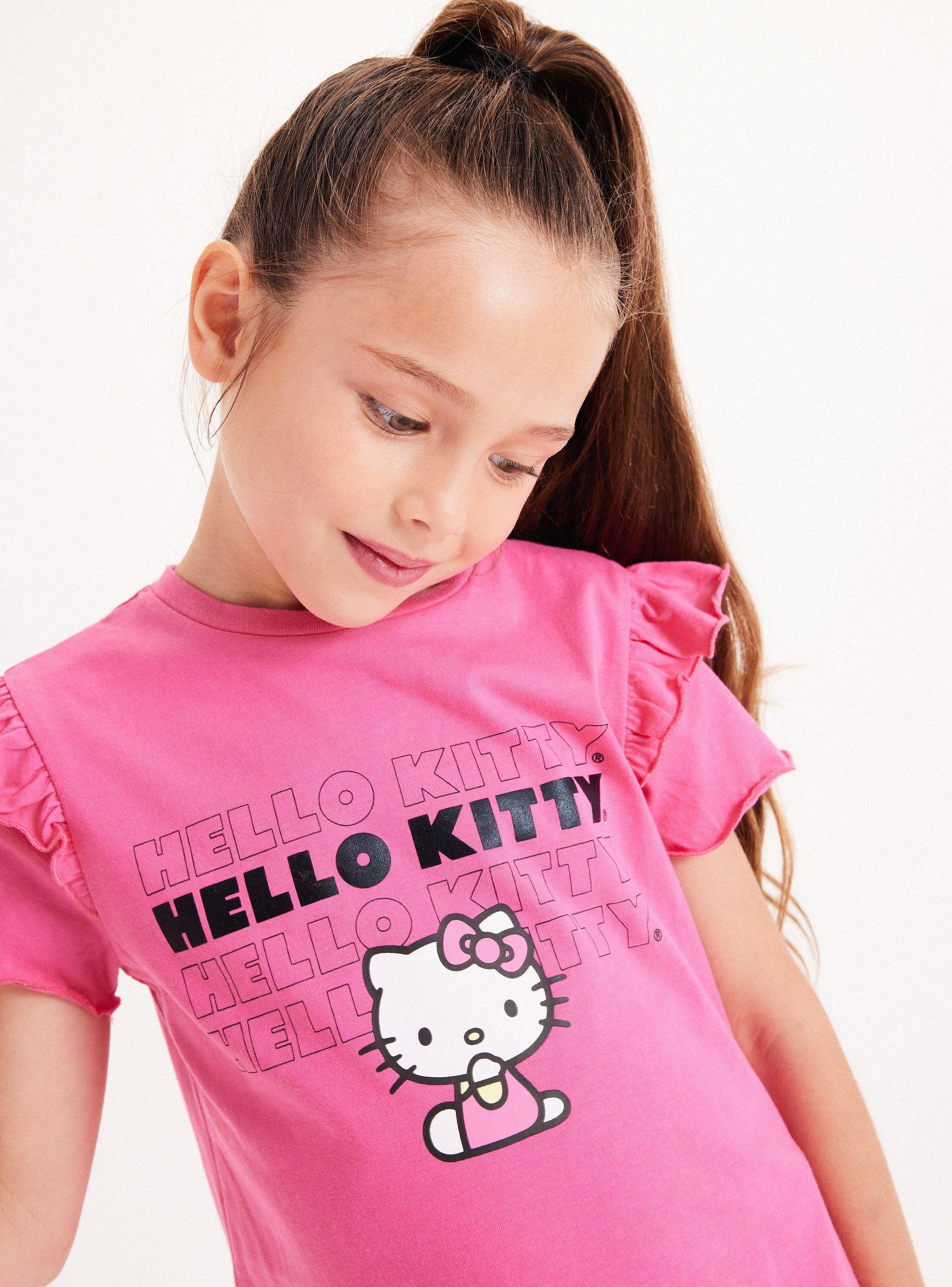 Polera Estampada Hello Kitty con Vuelos y Glitter-1