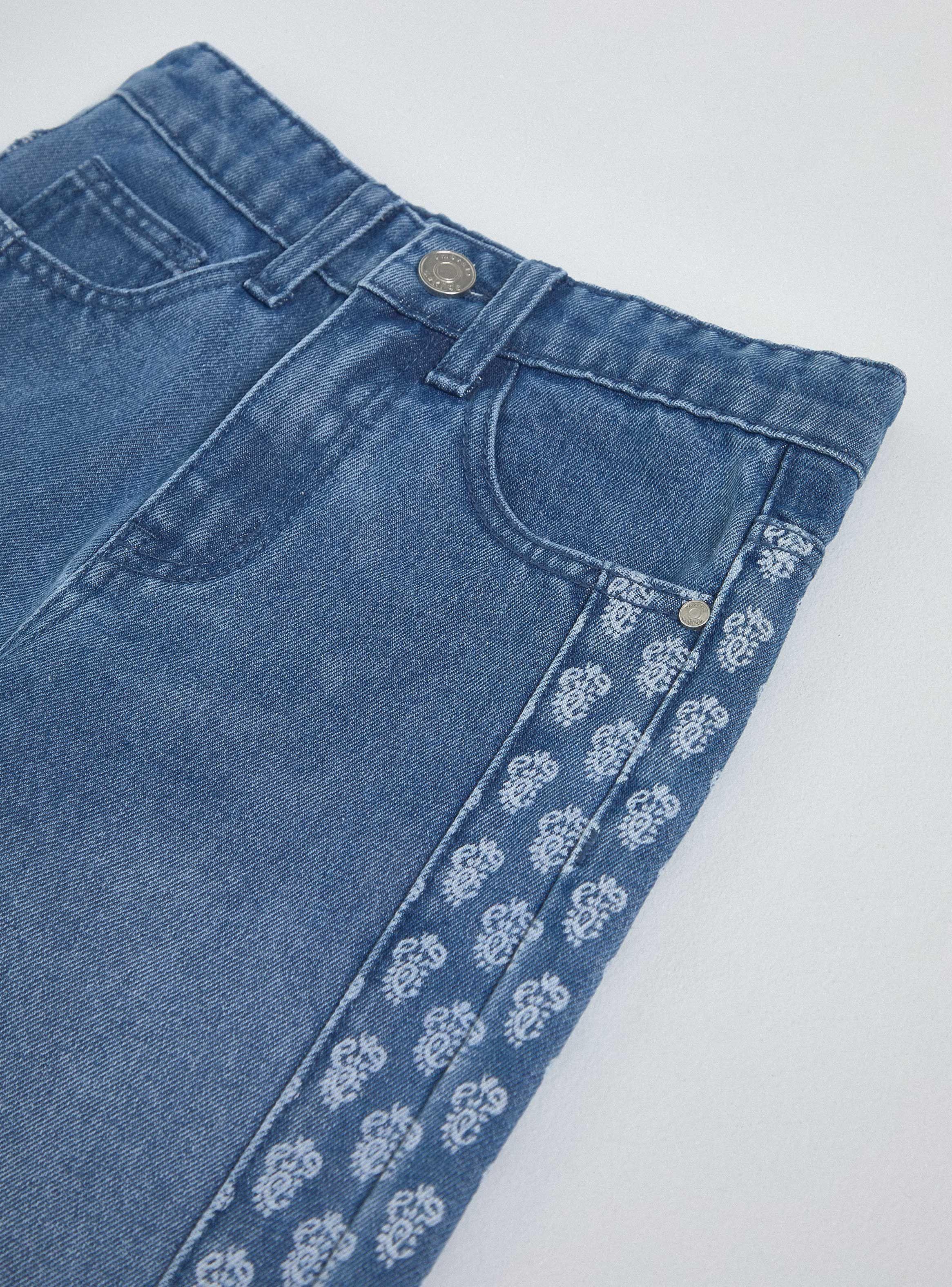 Jeans Panel con Estampado-4