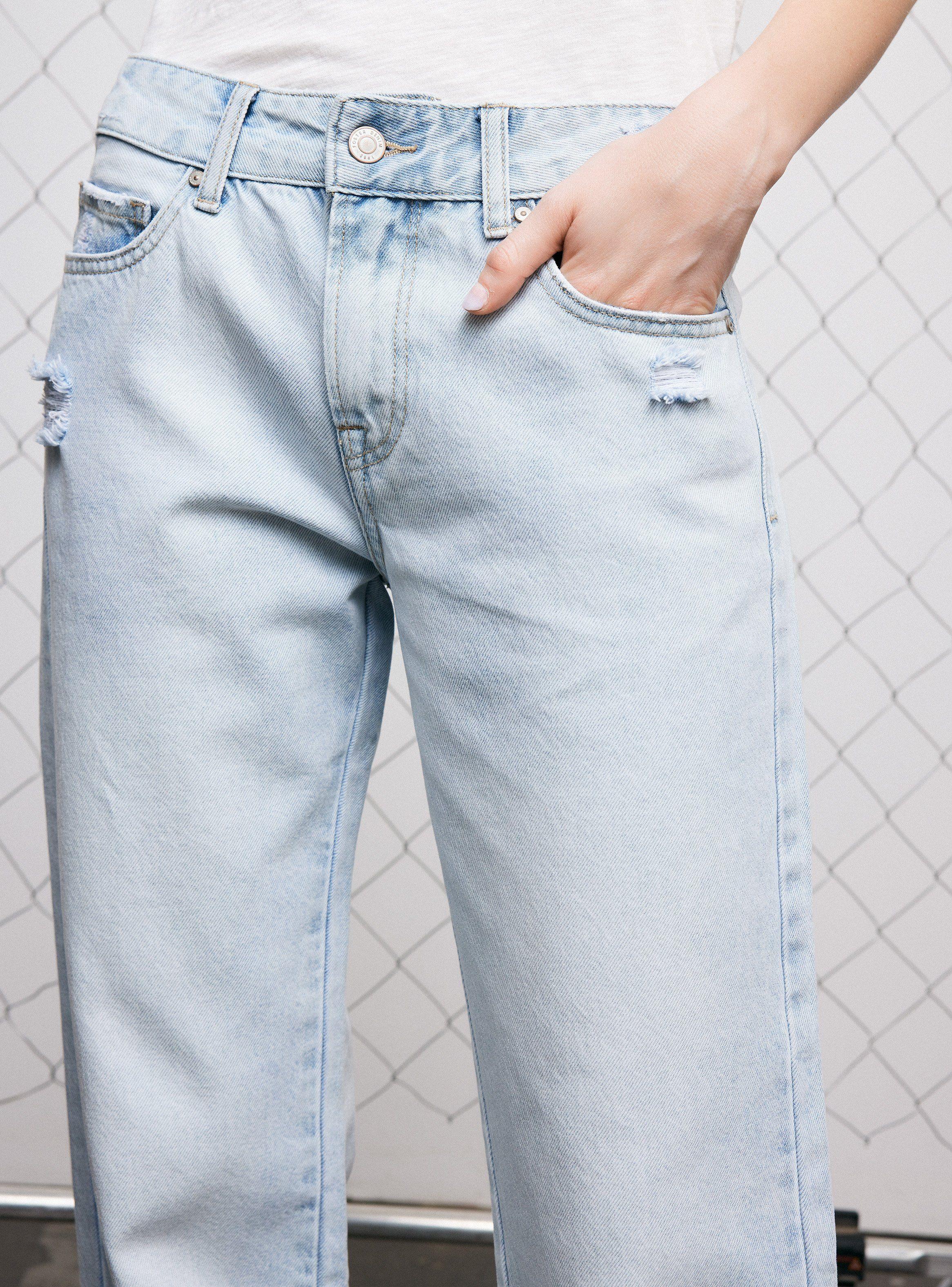 Jeans Recto Lavado de Tiro Medio-2