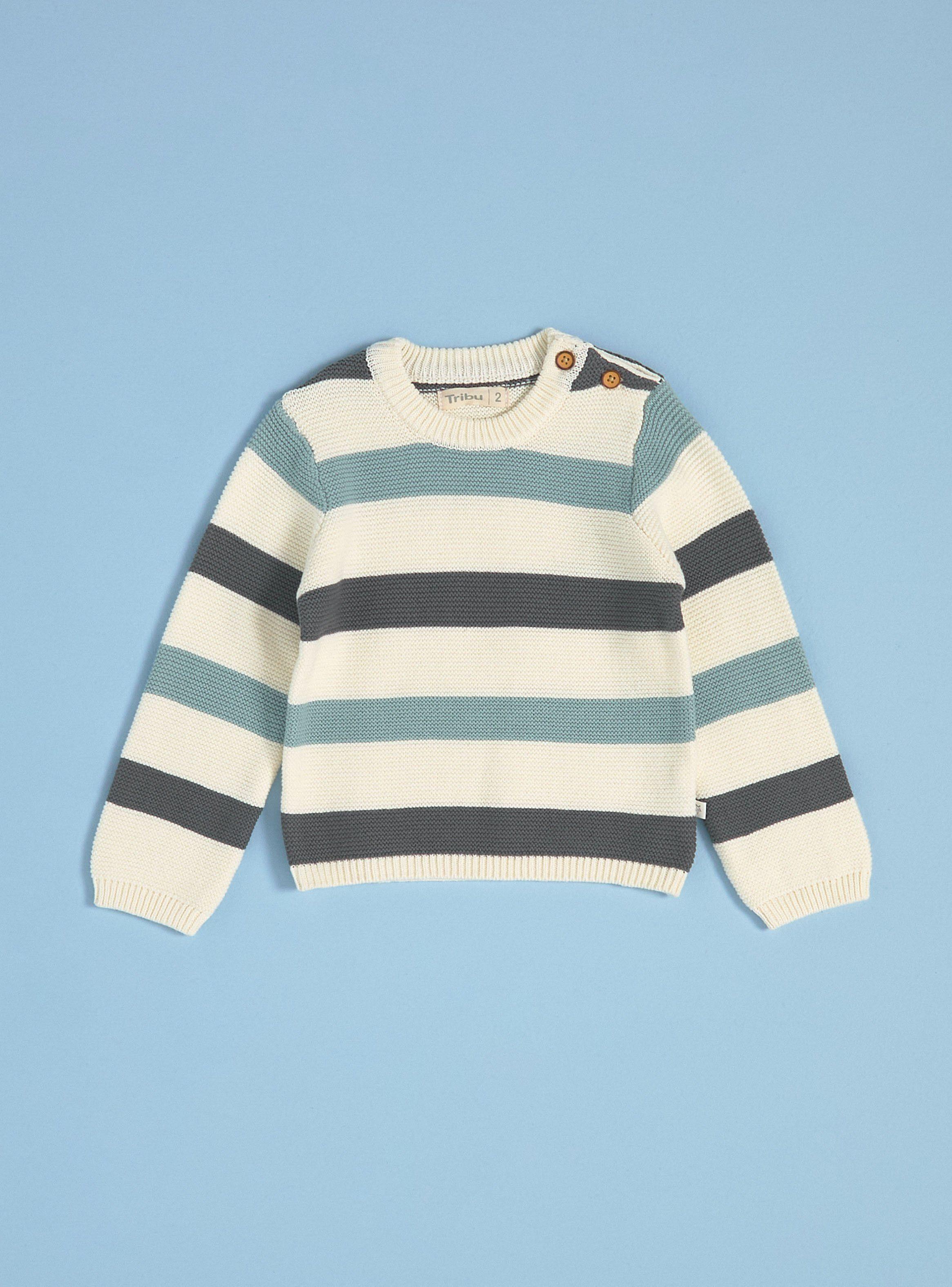 Sweater Rayados con Botones en el Hombro-0
