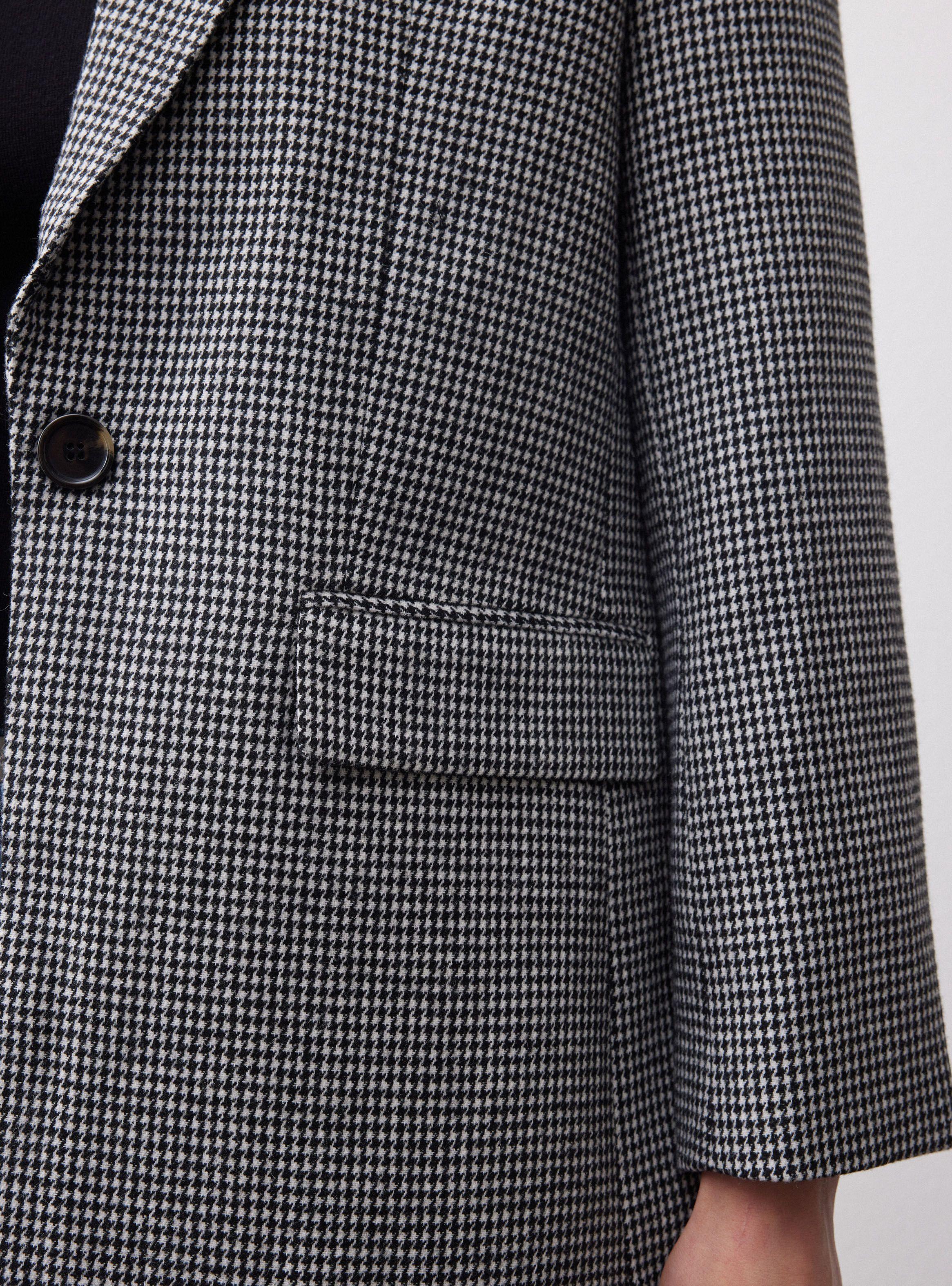 Blazer Cuadros Lana Con Botón-3