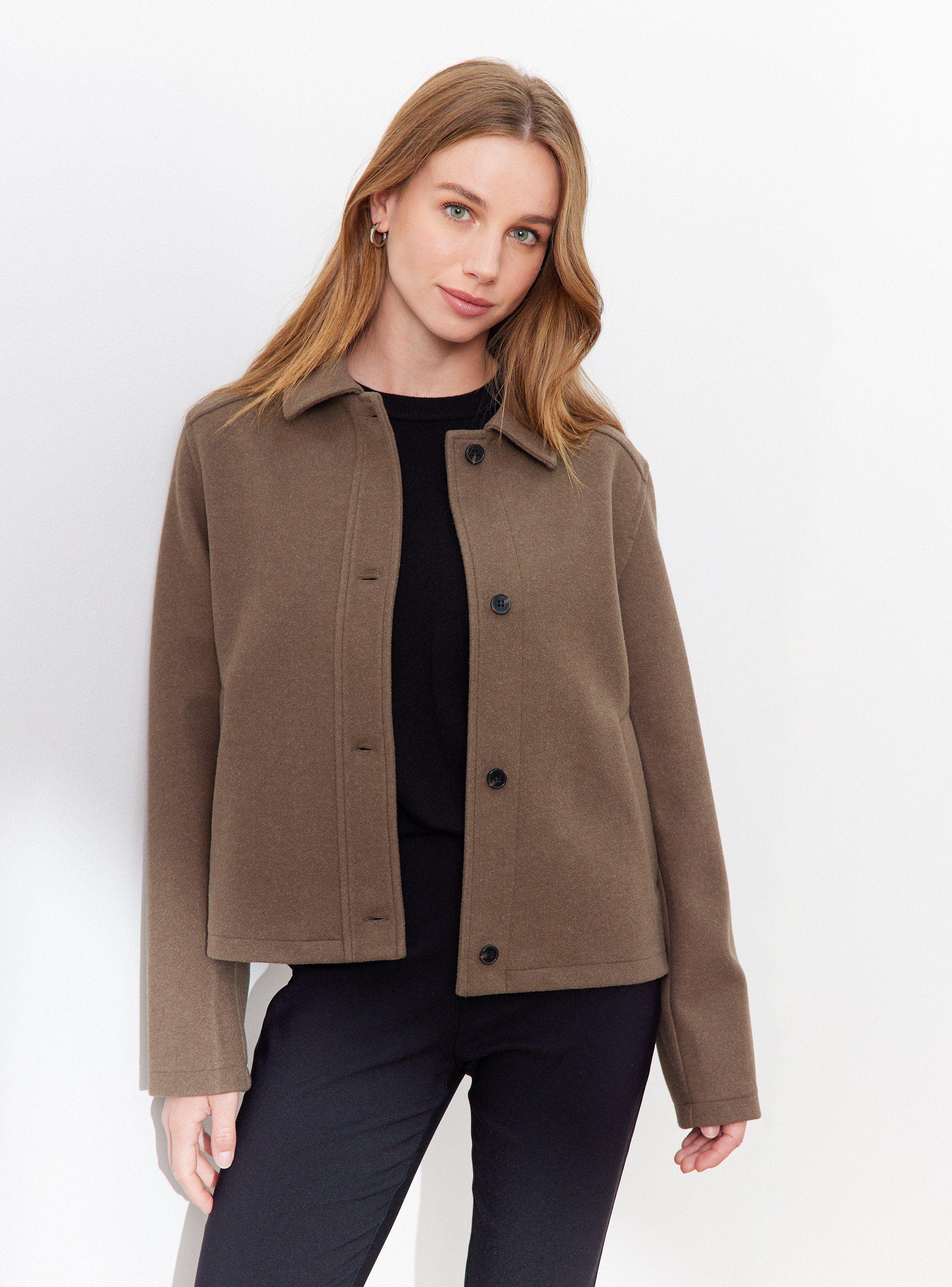 Chaqueta Crop de Paño-0