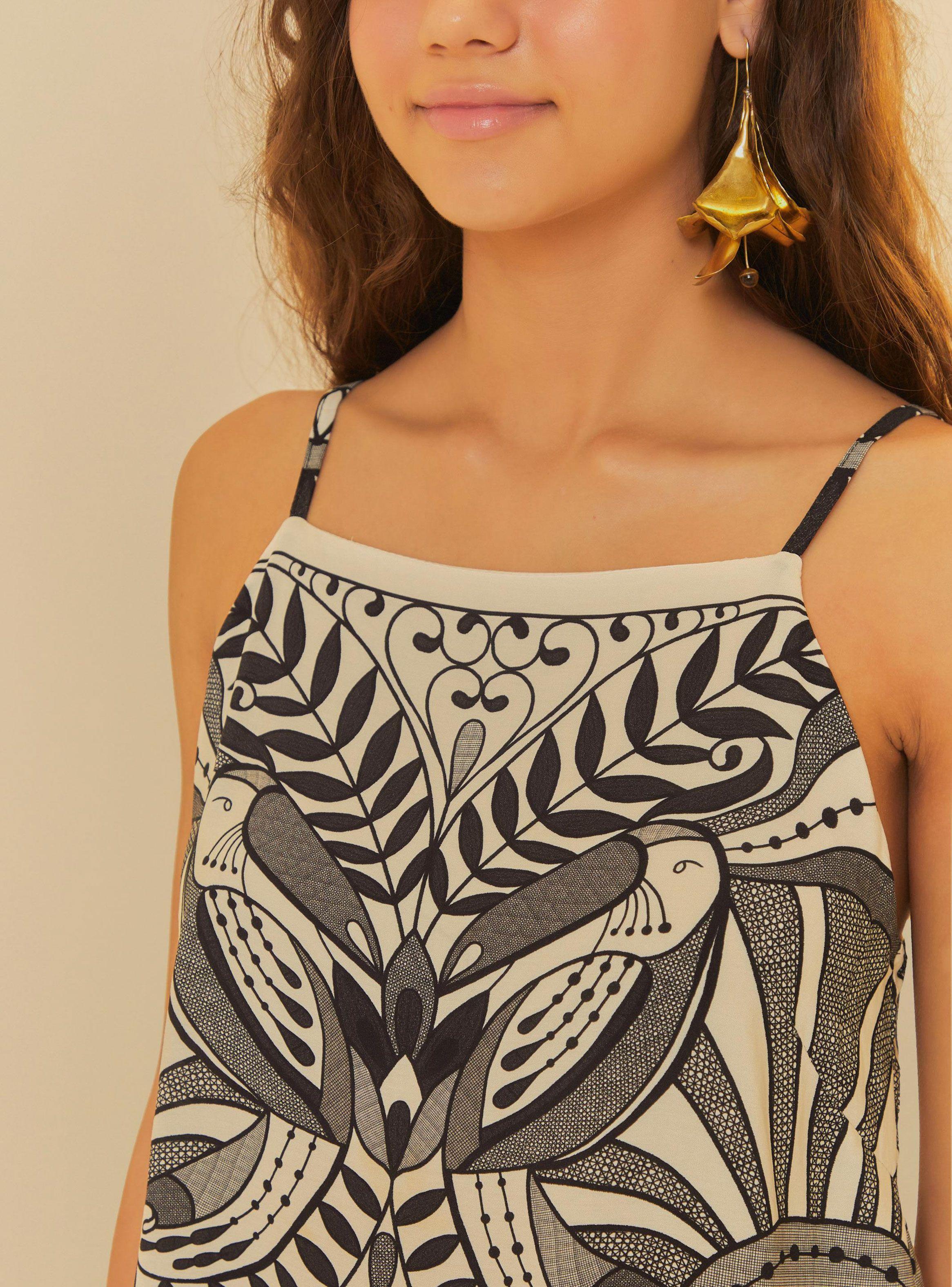 Polera sin Mangas Estampado Tropical-3