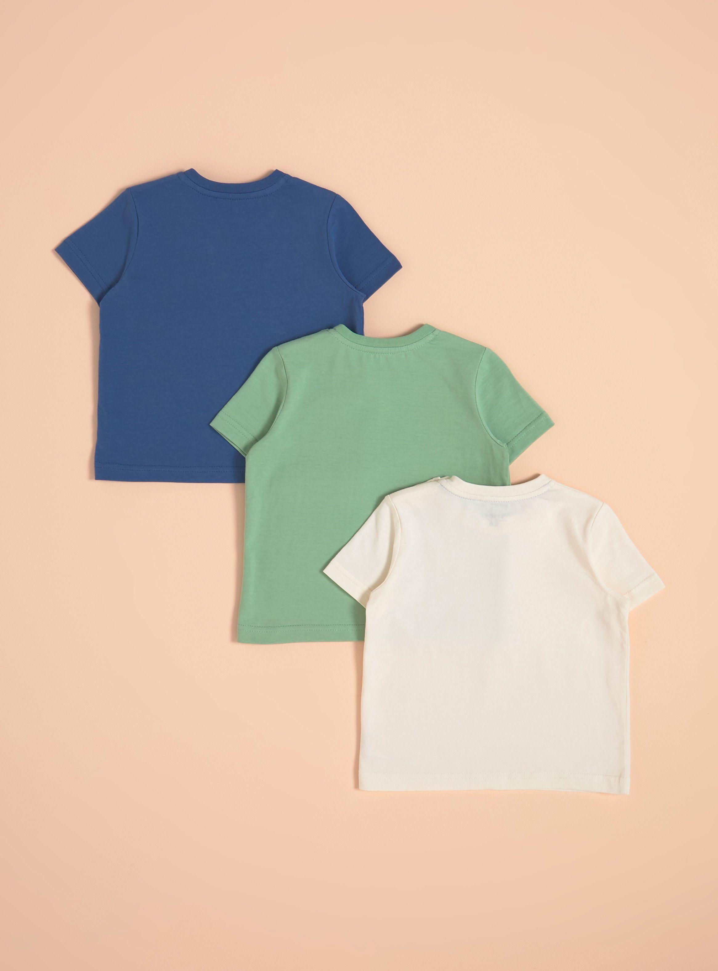 Polera Tripack de Colores Sólidos-1