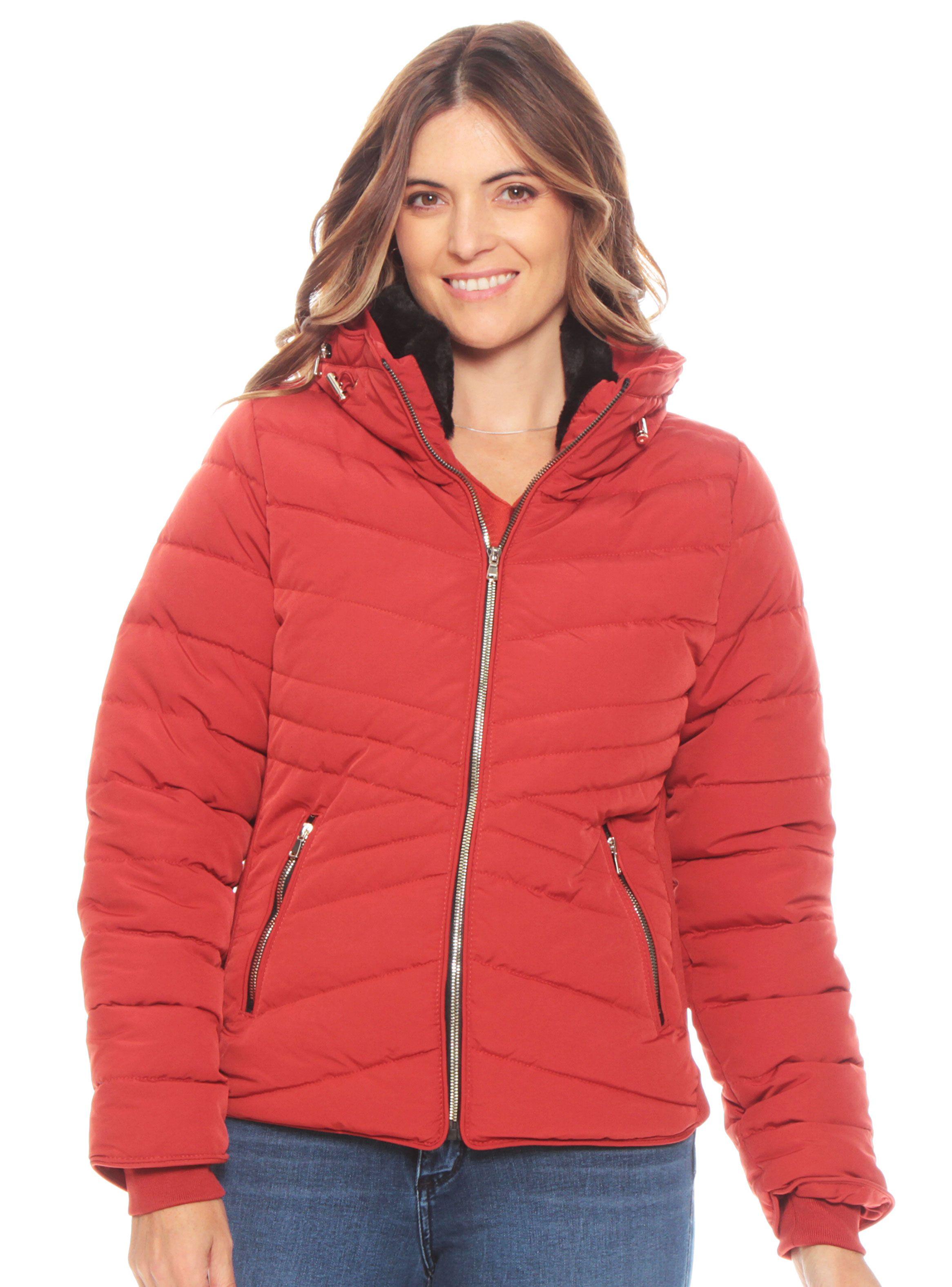 Parka Manga Larga Sólida Capucha Escondida-0