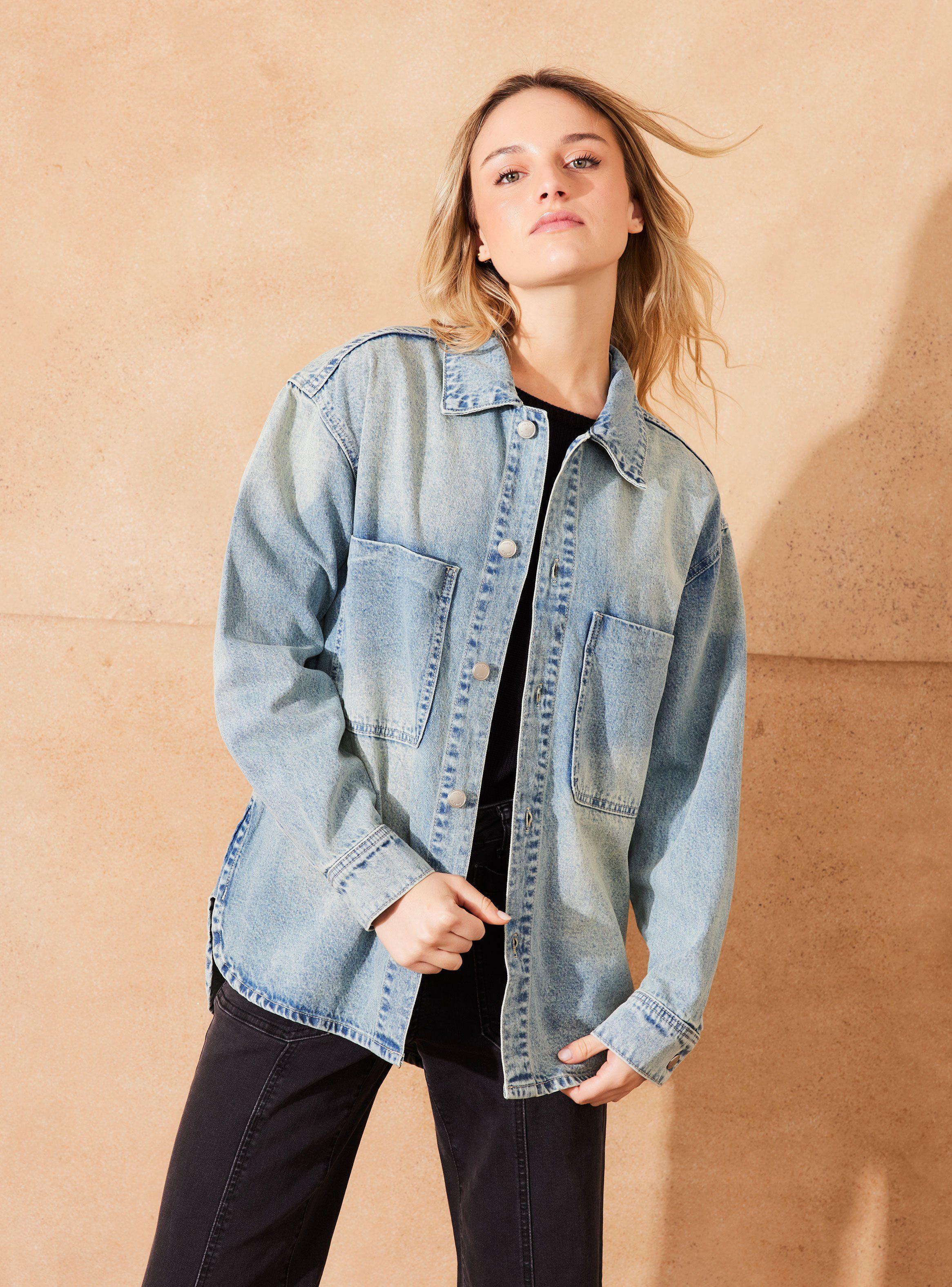 Chaqueta Sobrecamisa Denim Lavada-0