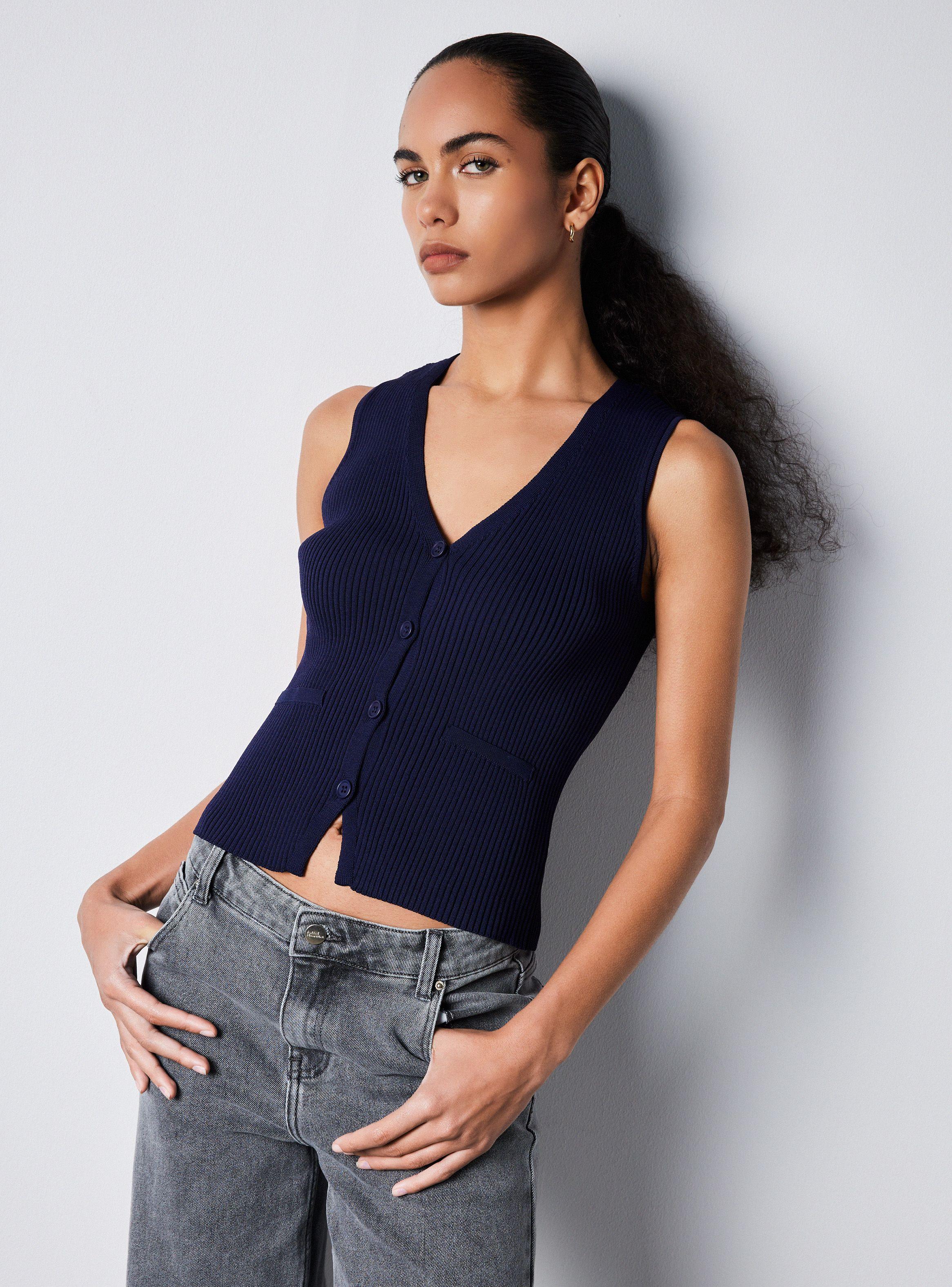 Chaleco Sin Mangas Abotonado-0