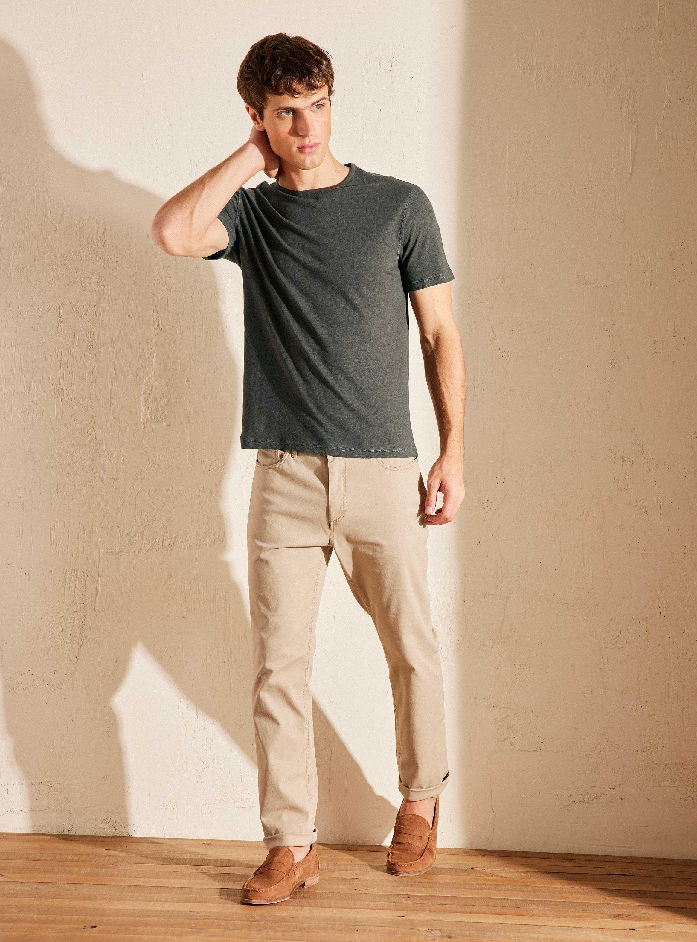 Polera Lino Slim Cuello Redondo-4