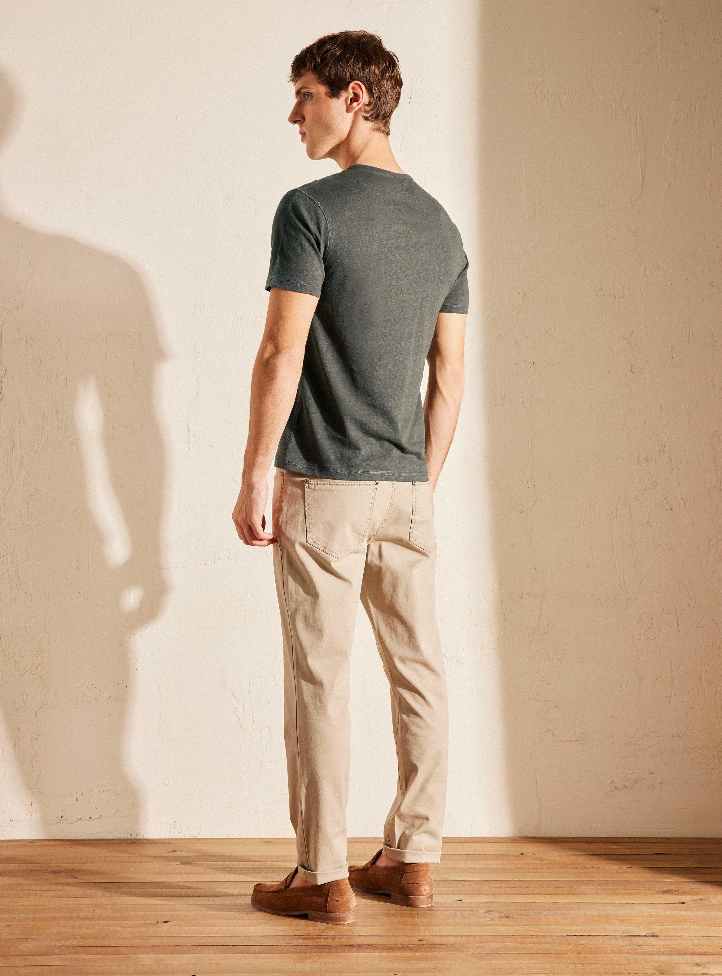 Polera Lino Slim Cuello Redondo-5
