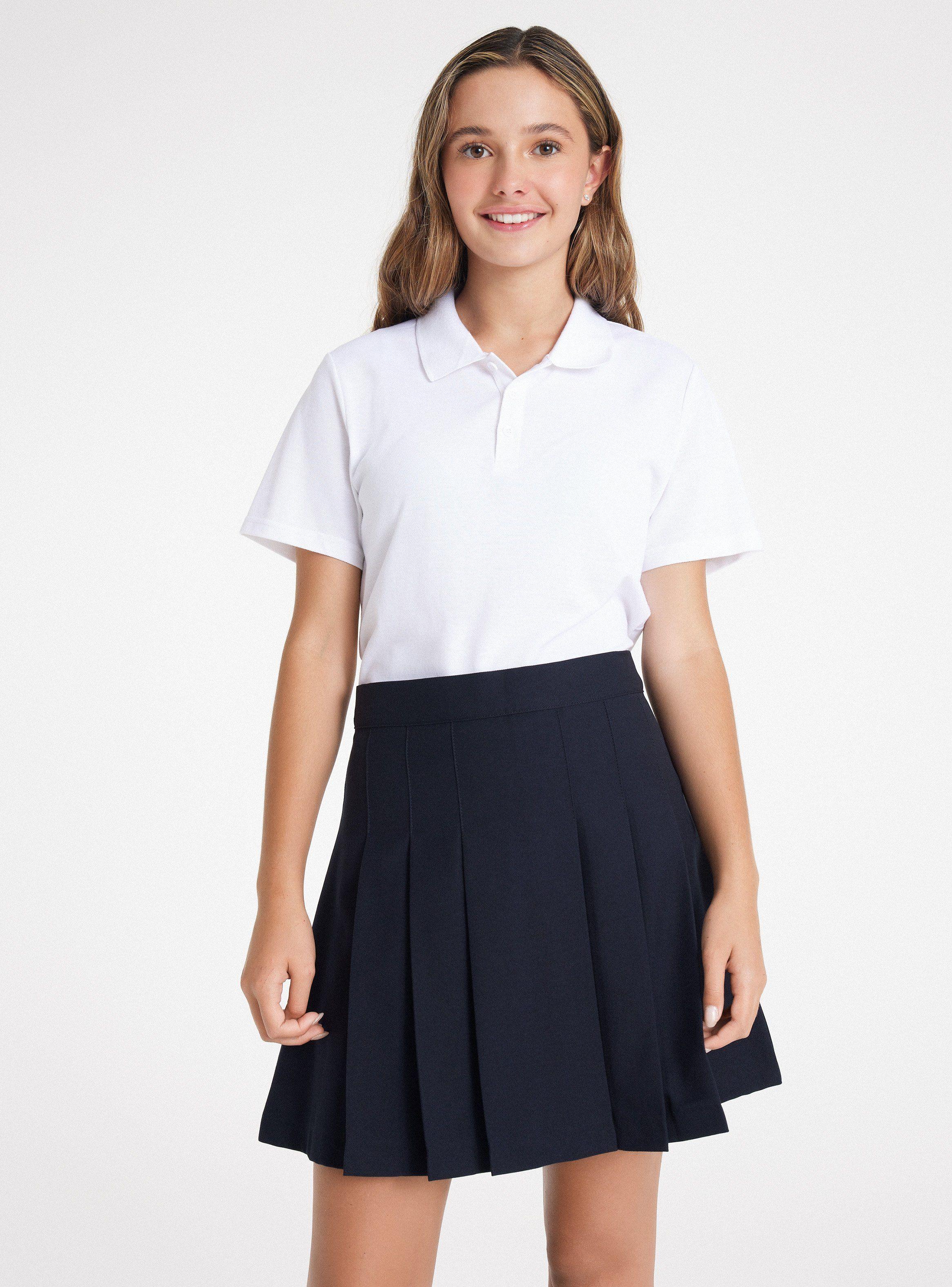 Falda Azul Tableada De 38 A 48-0