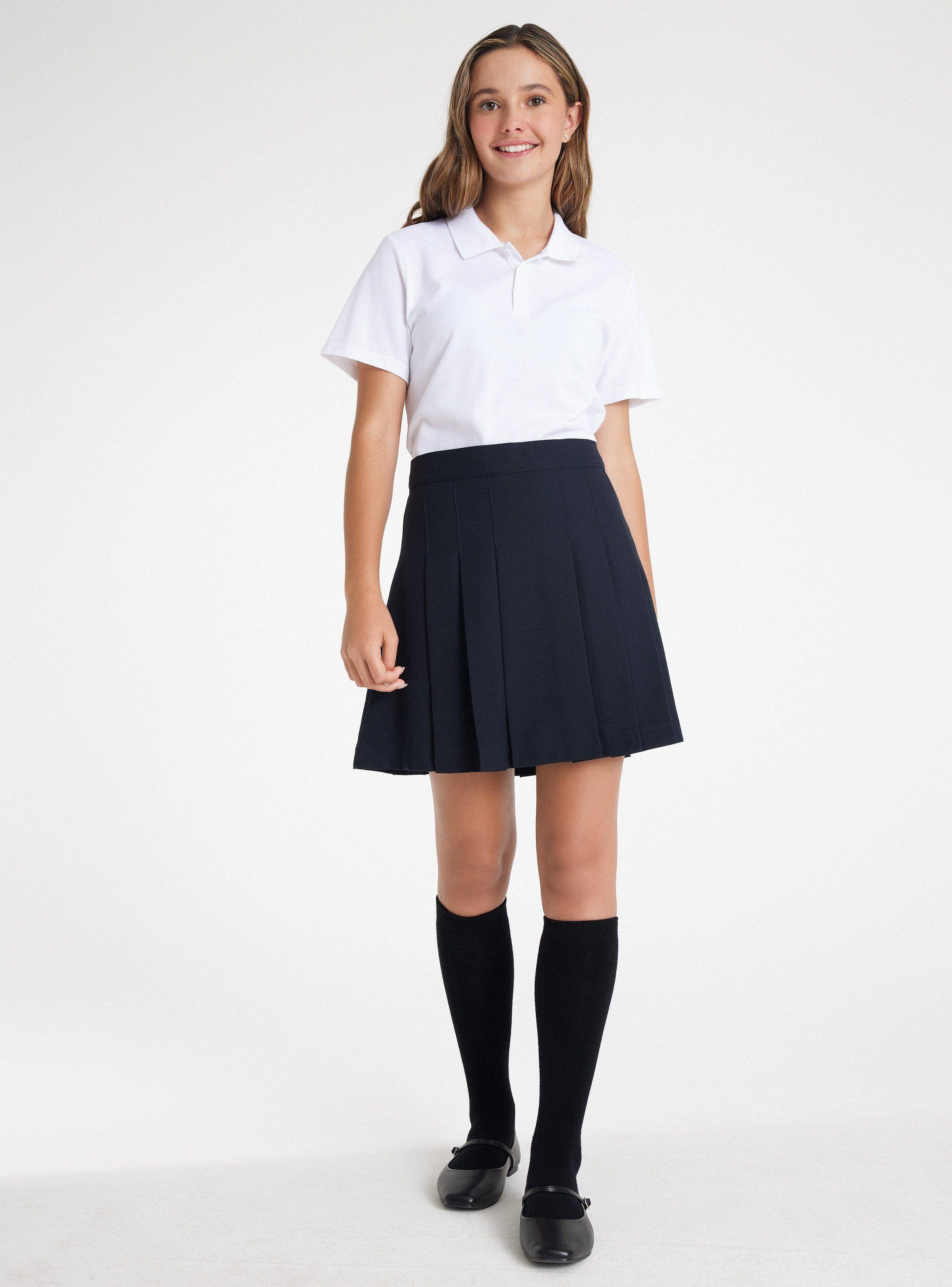 Falda Azul Tableada De 38 A 48-3