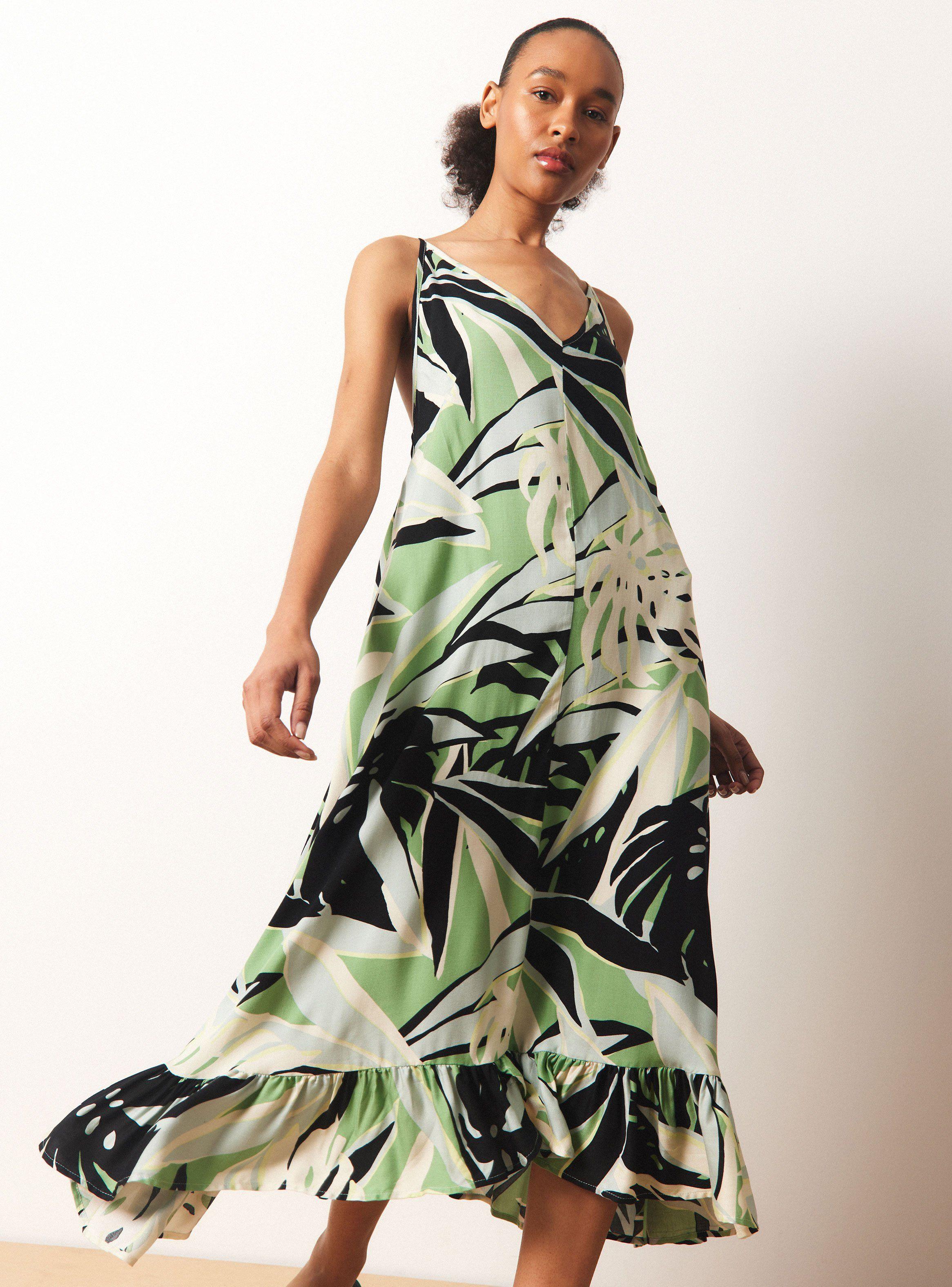Vestido Midi con Volante en Ruedo-0
