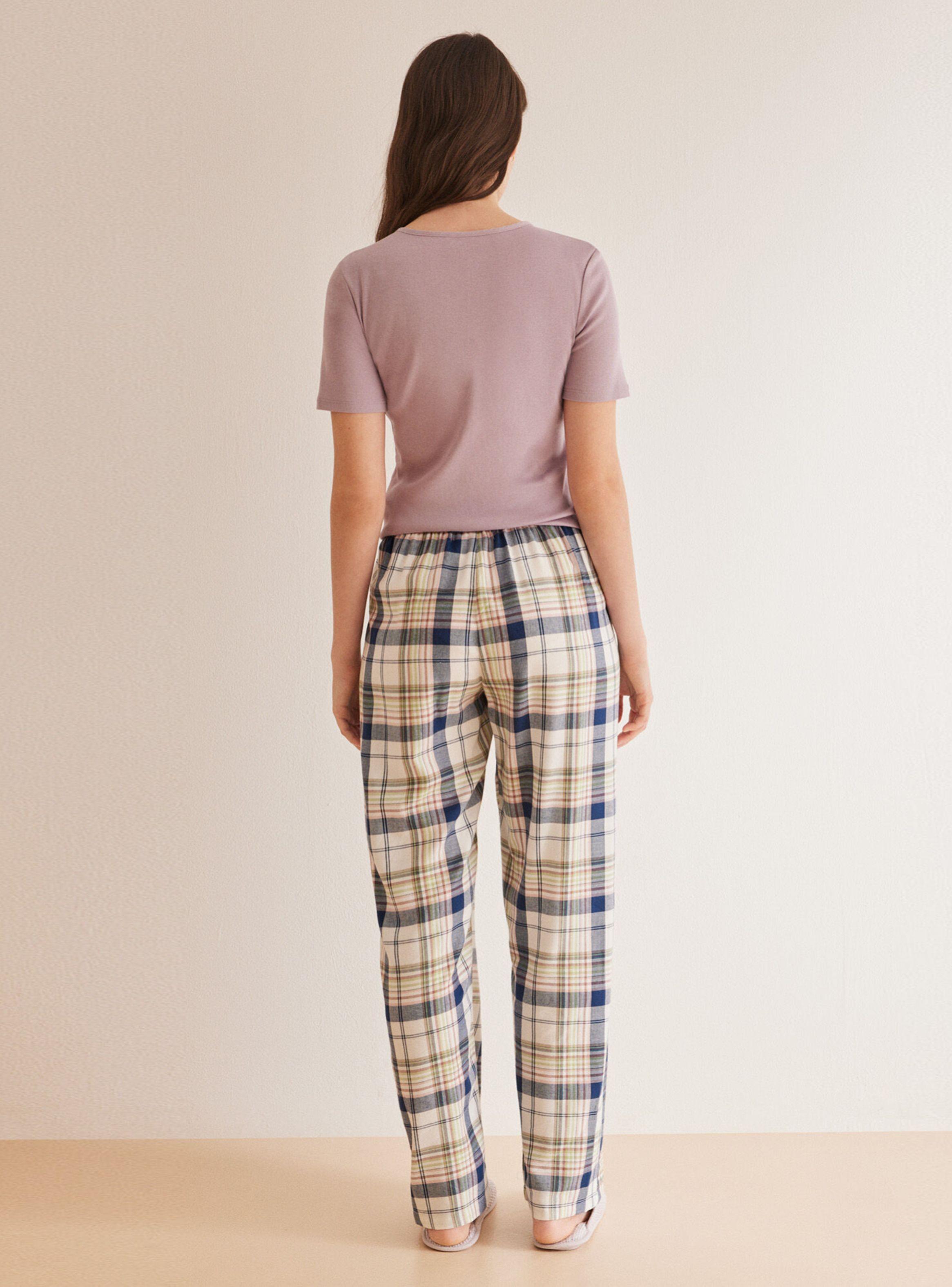 Pantalón Pijama Largo Cuadros Multicolor-1