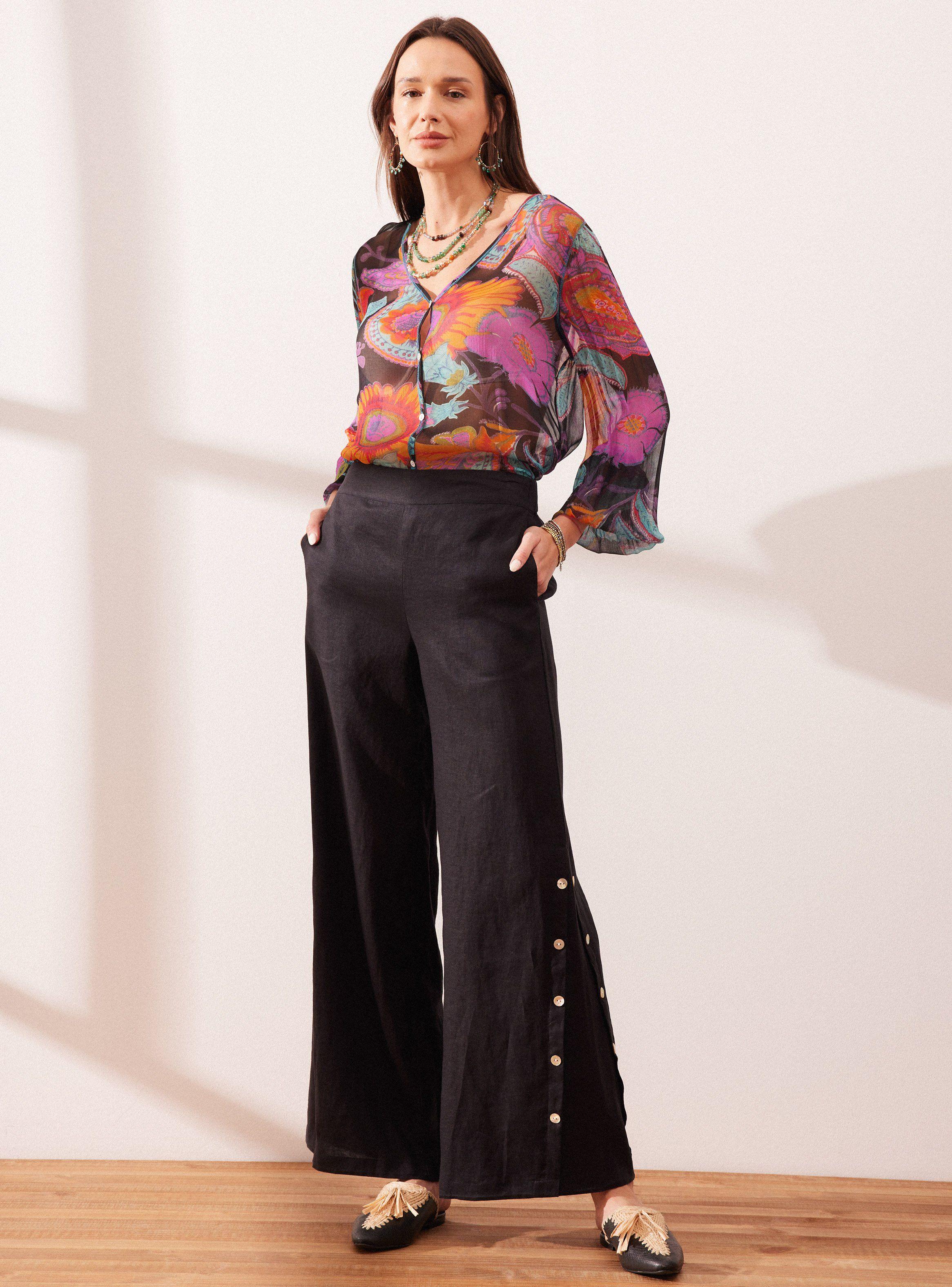 Pantalón Abotonadura Lateral Lino-4