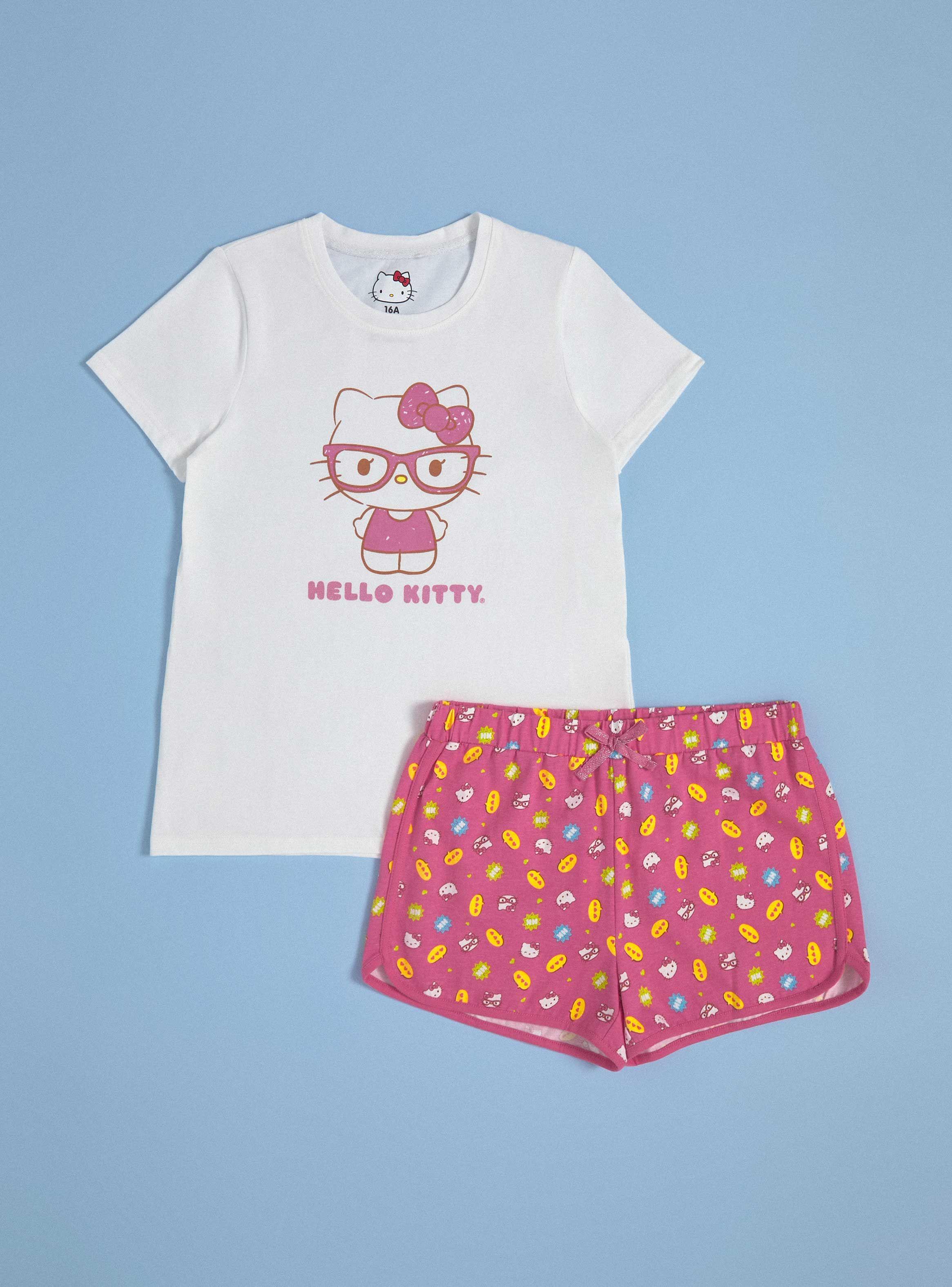 Pijama Corto Estampado Kitty-0