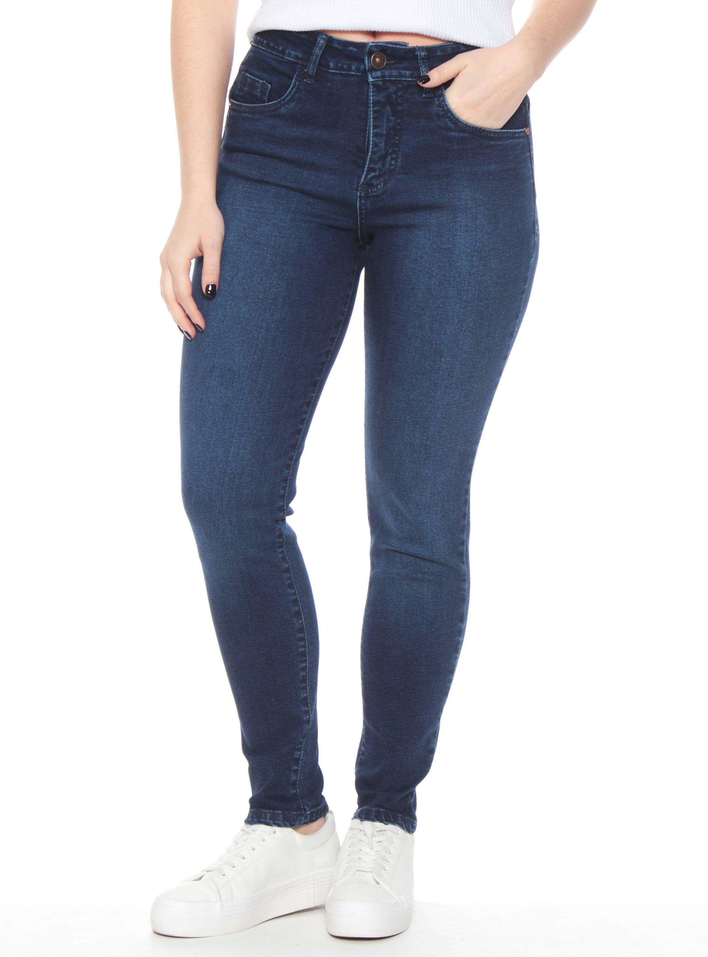 Jeans Pitillo Tiro Alto Push Up Pretina Básica-0