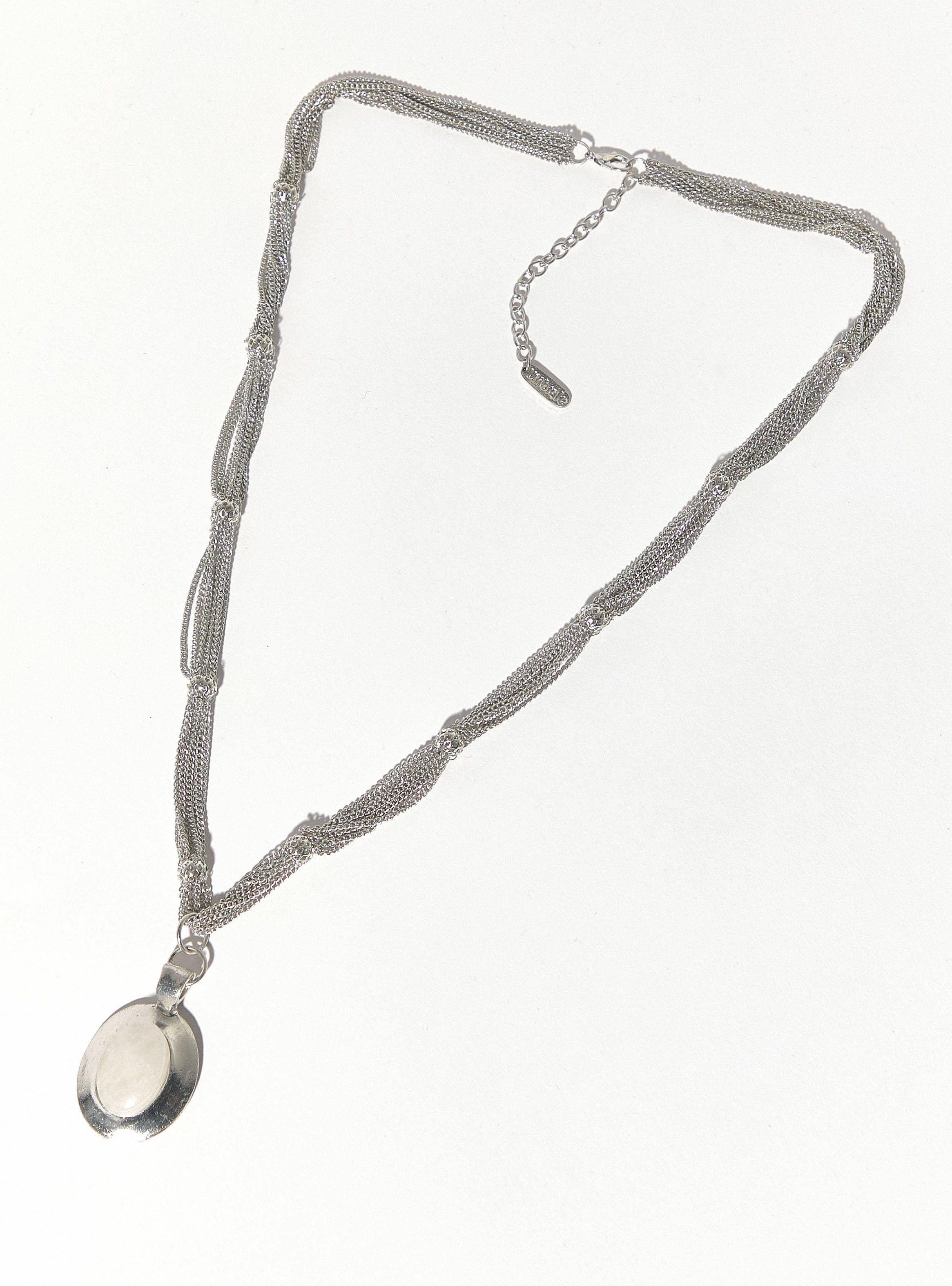 Collar Cadenas Metal con Dije de Piedra-2
