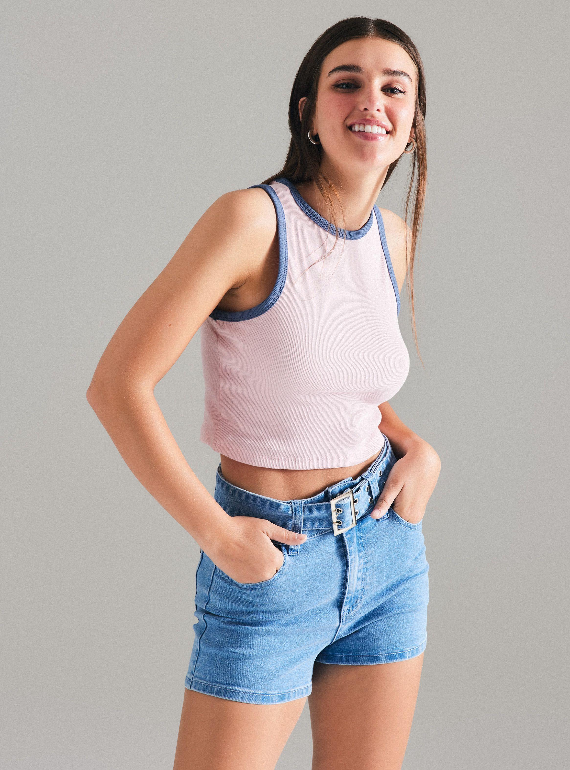 Polera Tank Textos Rib-0