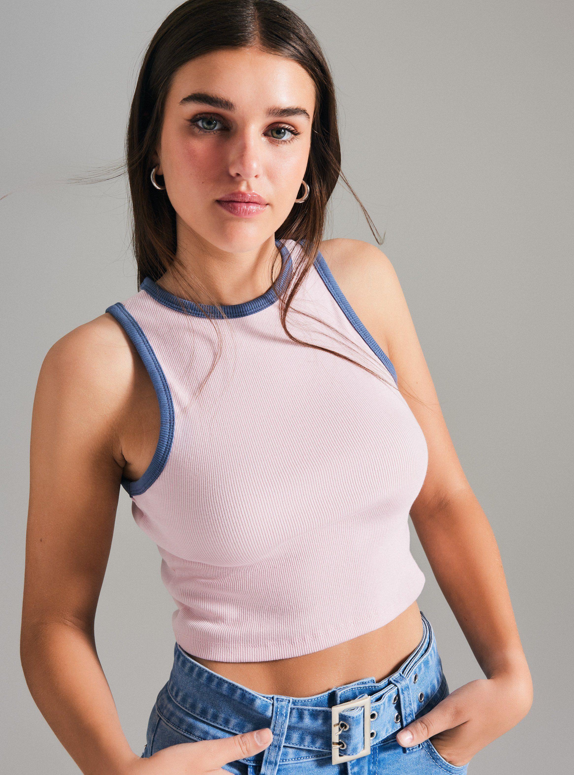 Polera Tank Textos Rib-2