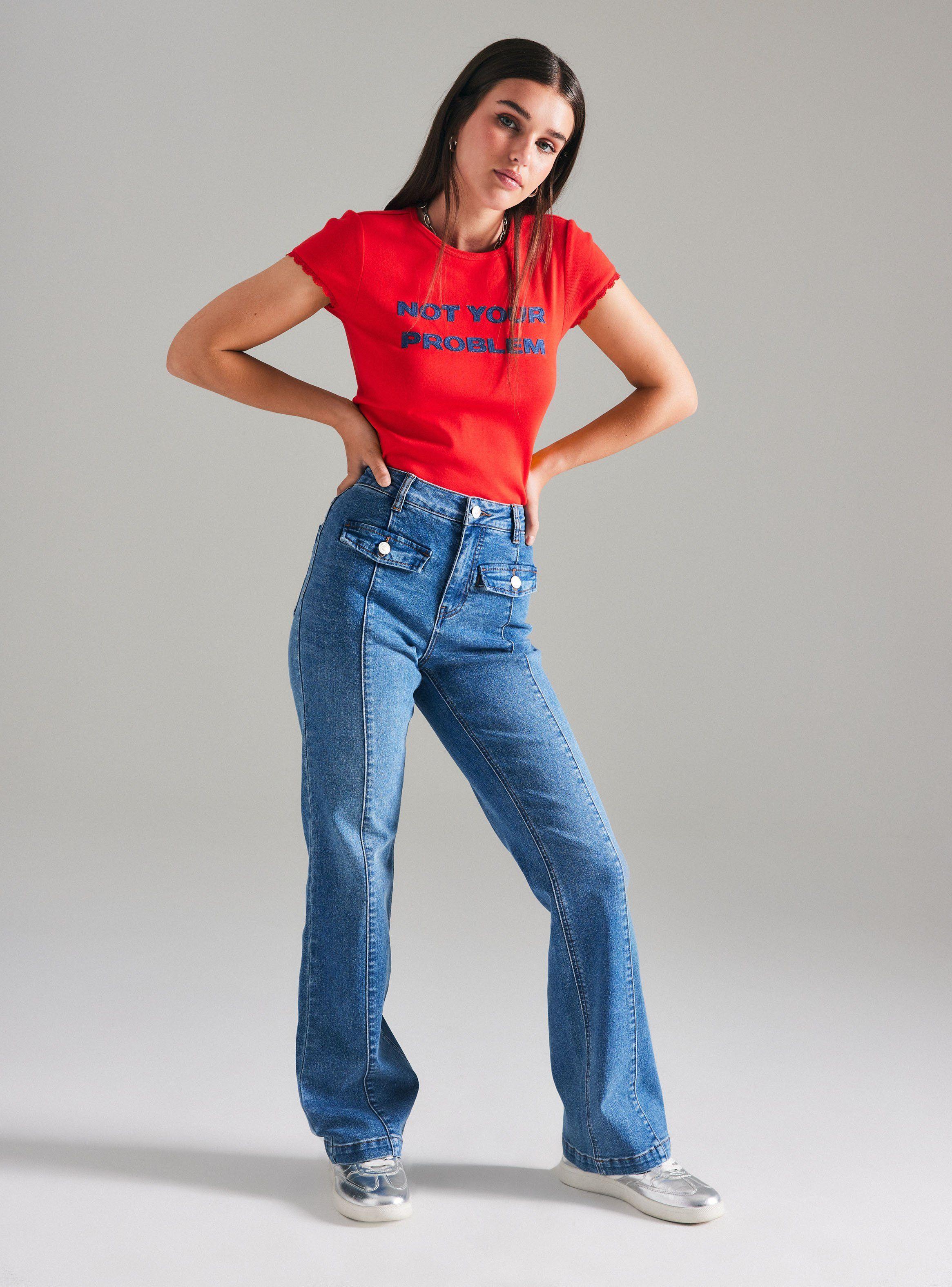 Jeans Kick Flare Bolsillos Delanteros 01-4