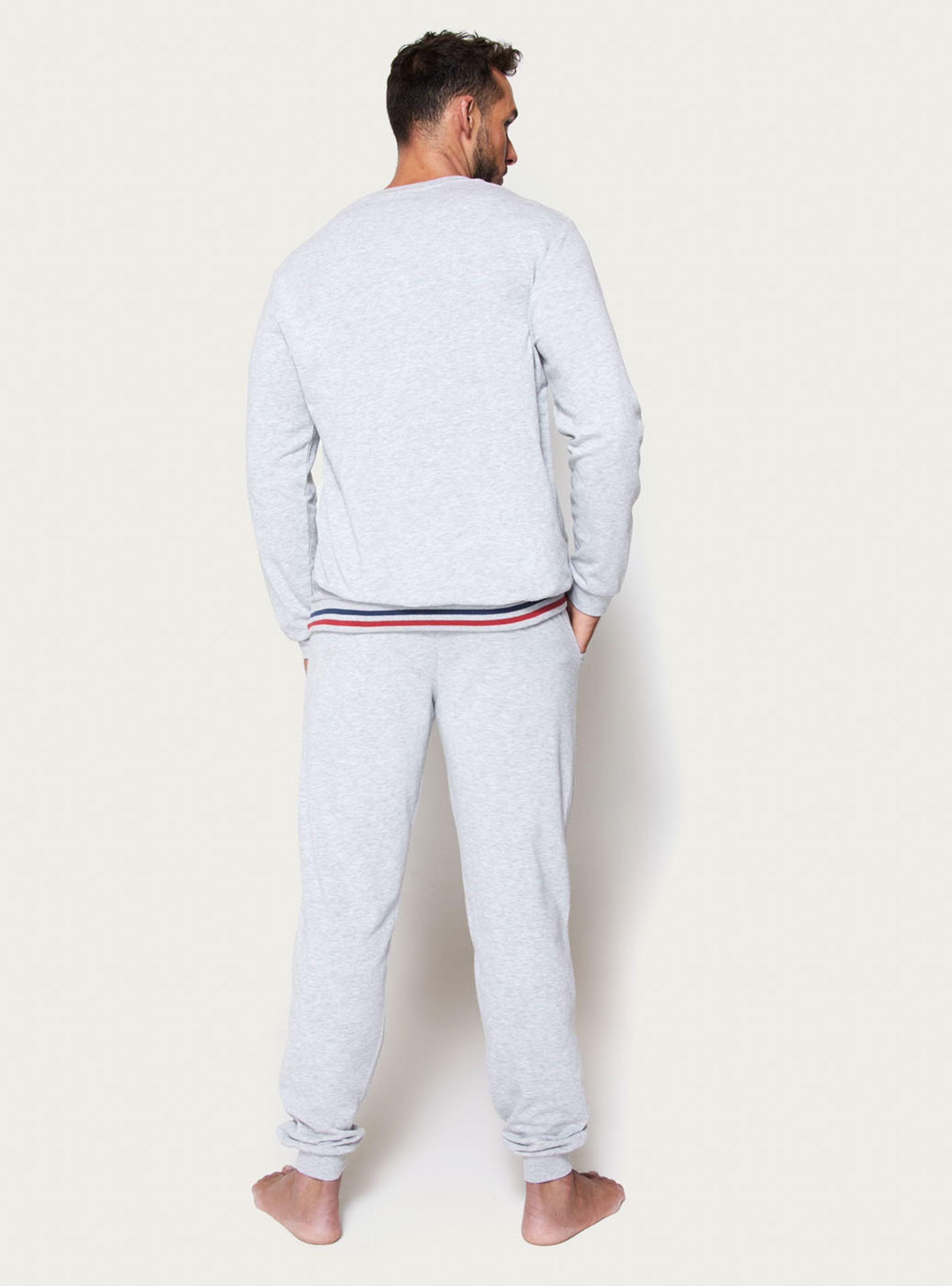 Pijama Largo Algodón French Gris-1