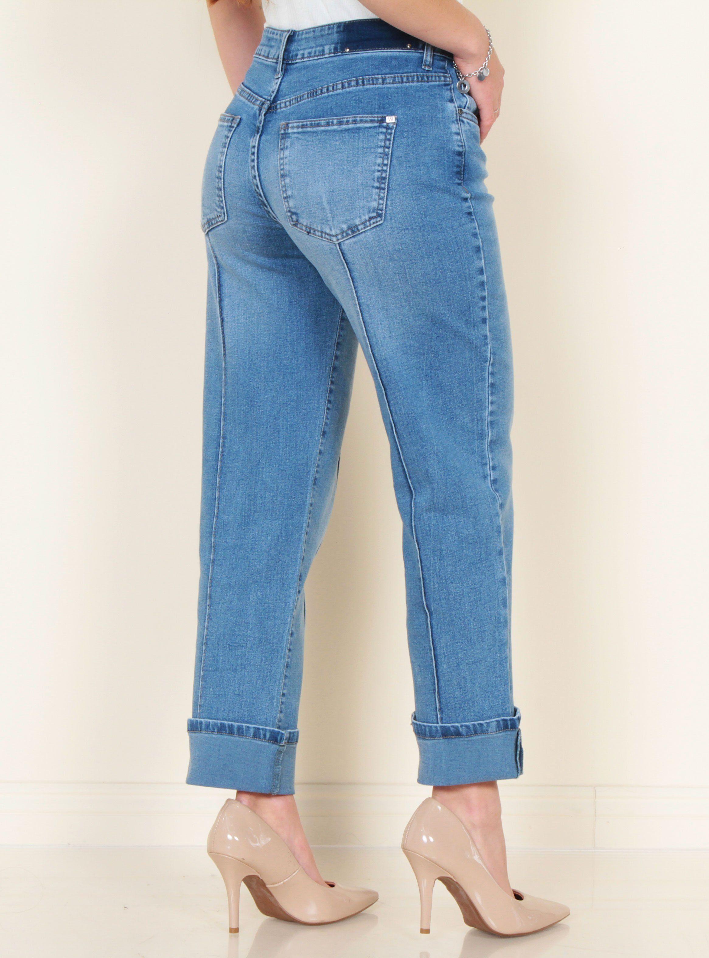 Jeans Ballon Tiro Alto Alforza Basta Roll Up Pretina-1
