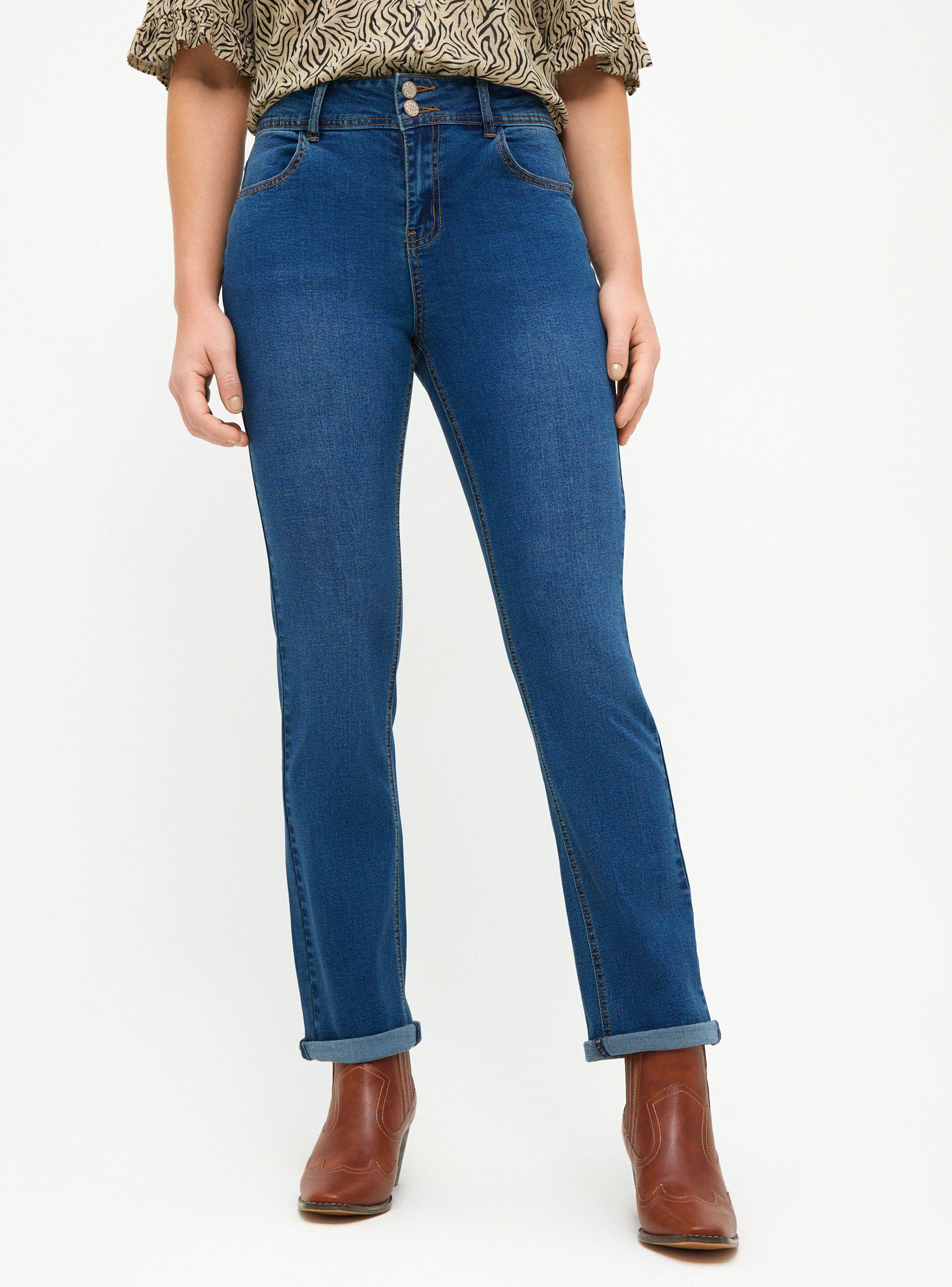 Jeans Straight Tiro Alto-0