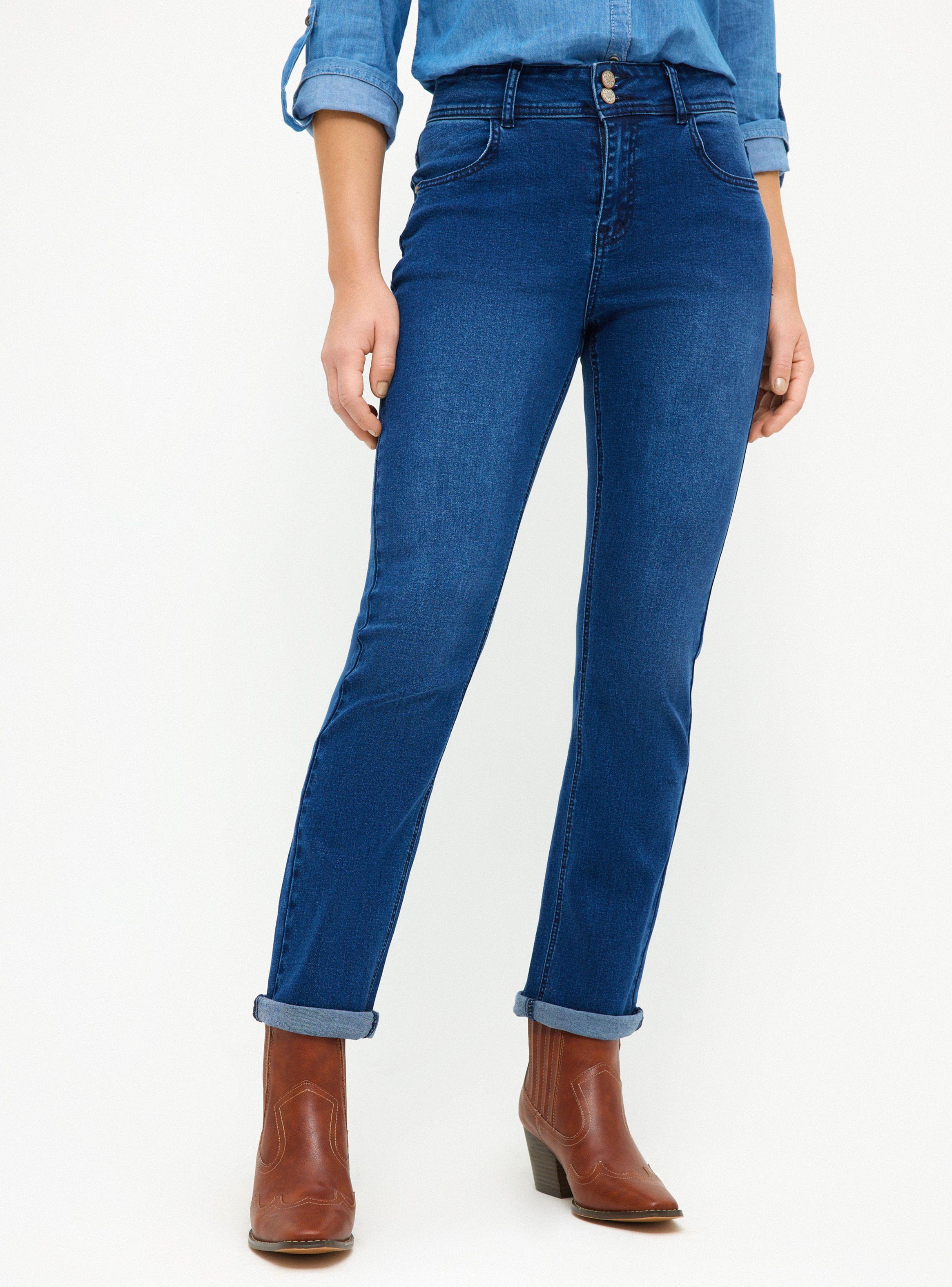 Jeans Straight Tiro Alto-0