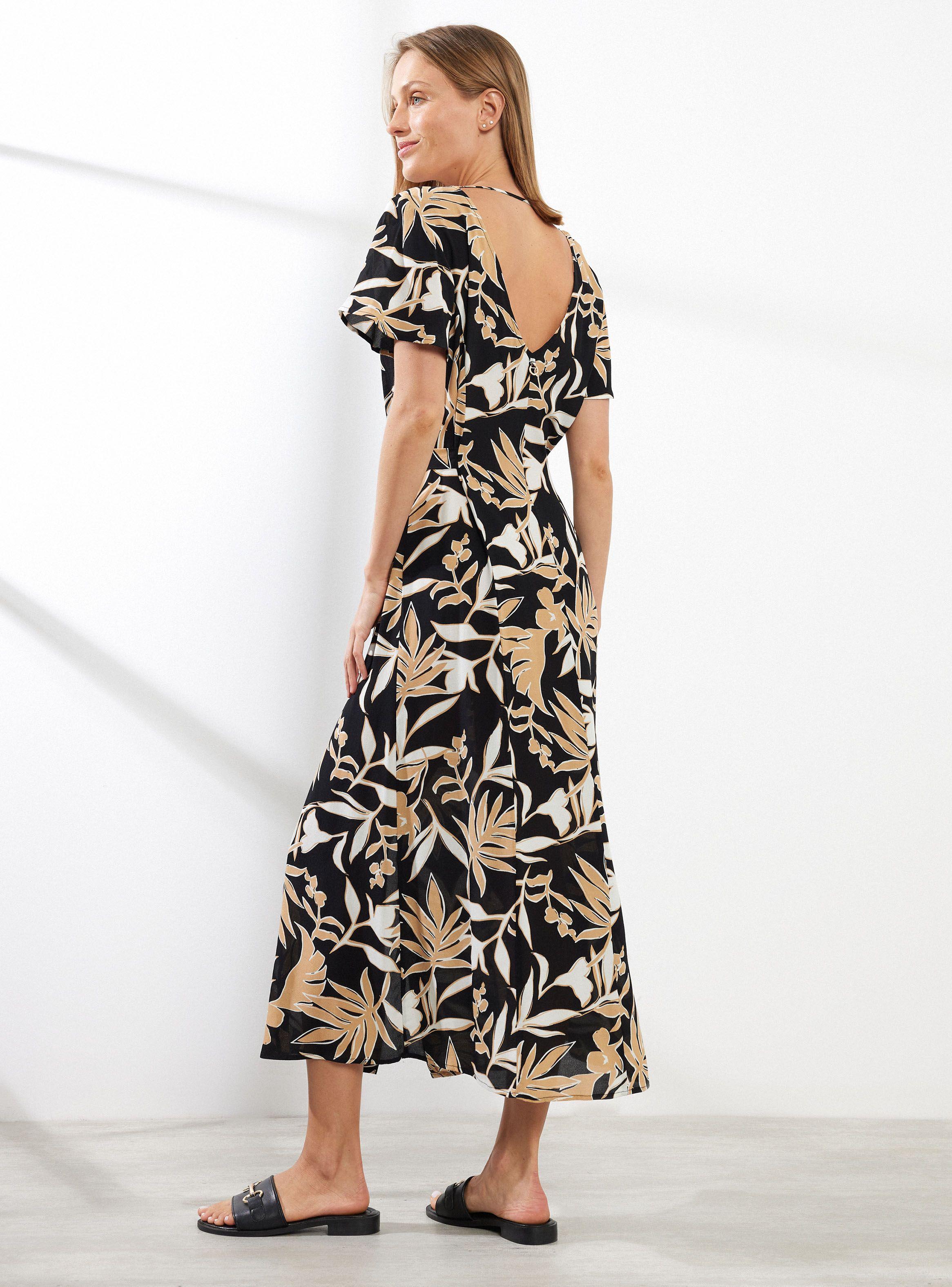 Vestido Estampado con Aberturas en Costado-5