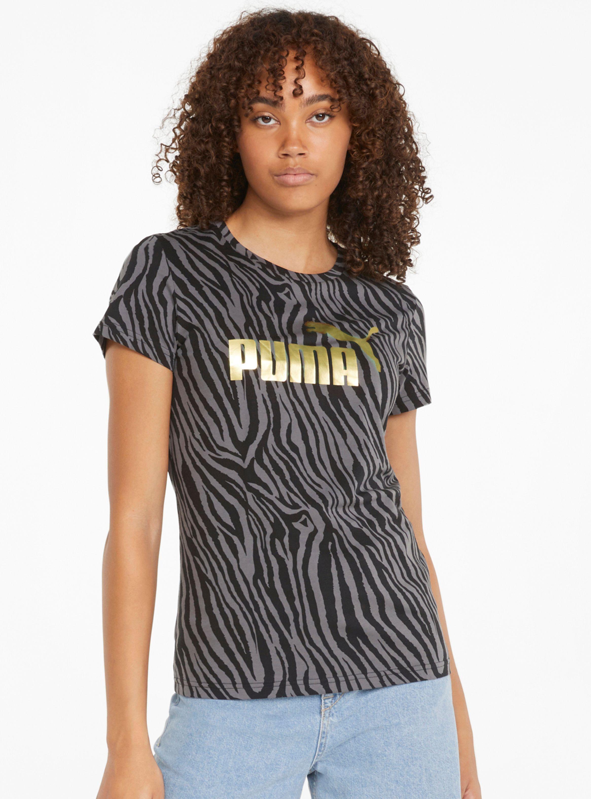 Polera ESS+ Tiger AOP Tee Negro Mujer-0