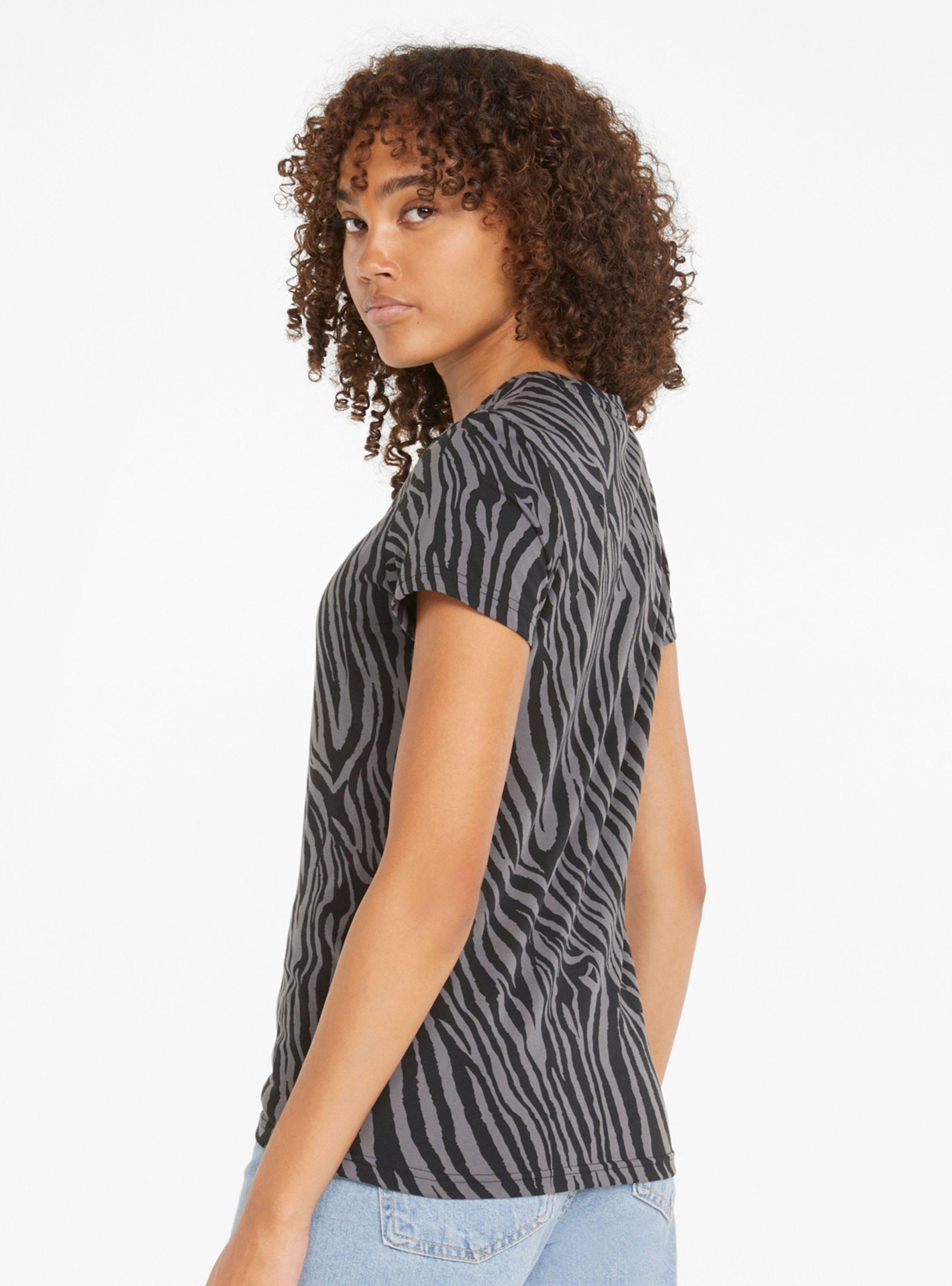 Polera ESS+ Tiger AOP Tee Negro Mujer-1
