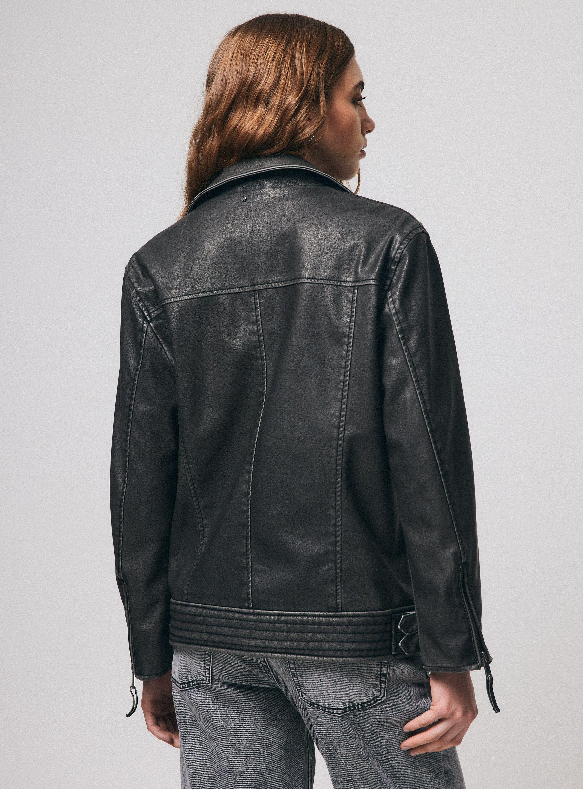 Chaqueta Biker Efecto Lavado-1